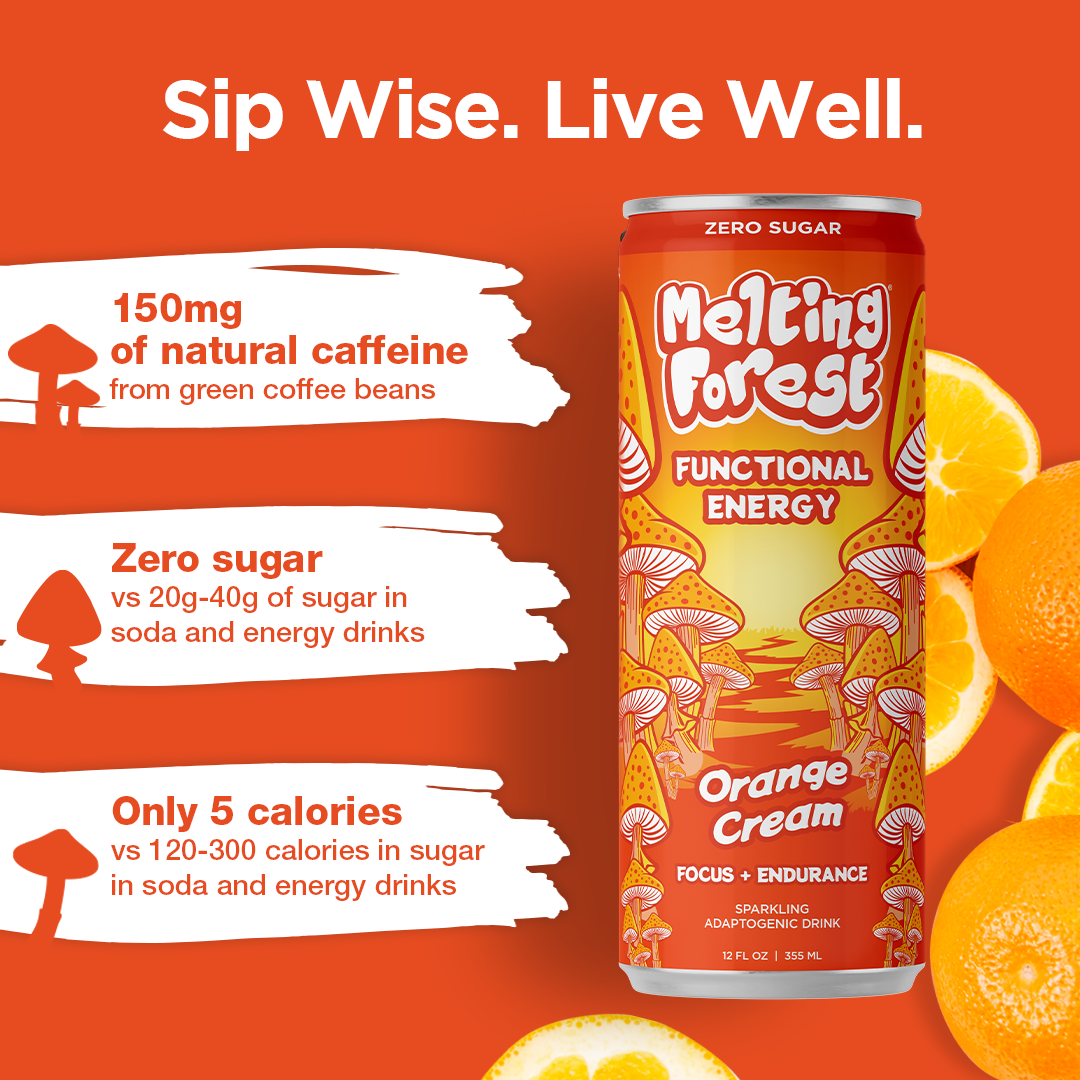 Mushroom Energy Drink 12 Pack - Orange Cream by Melting Forest