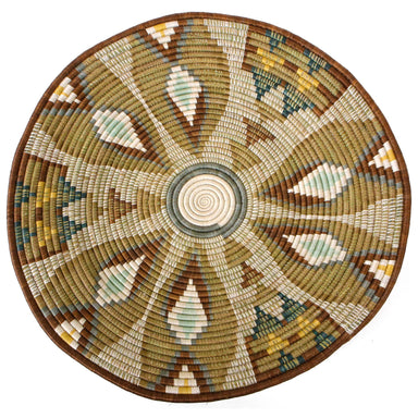  27" Extra Large Sand Fleur Plate Woven Wall Art Plate by Kazi Goods - Wholesale Kazi Goods - Wholesale Perfumarie