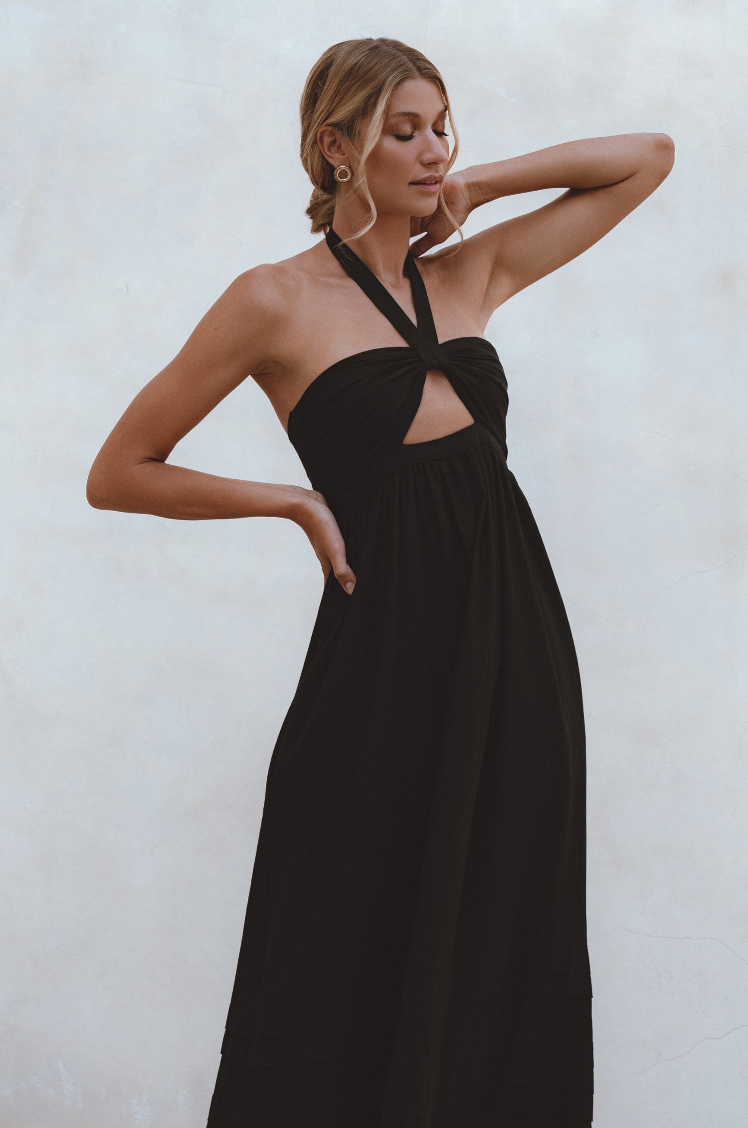 Penelope Halter Linen Maxi Dress by Bali ELF