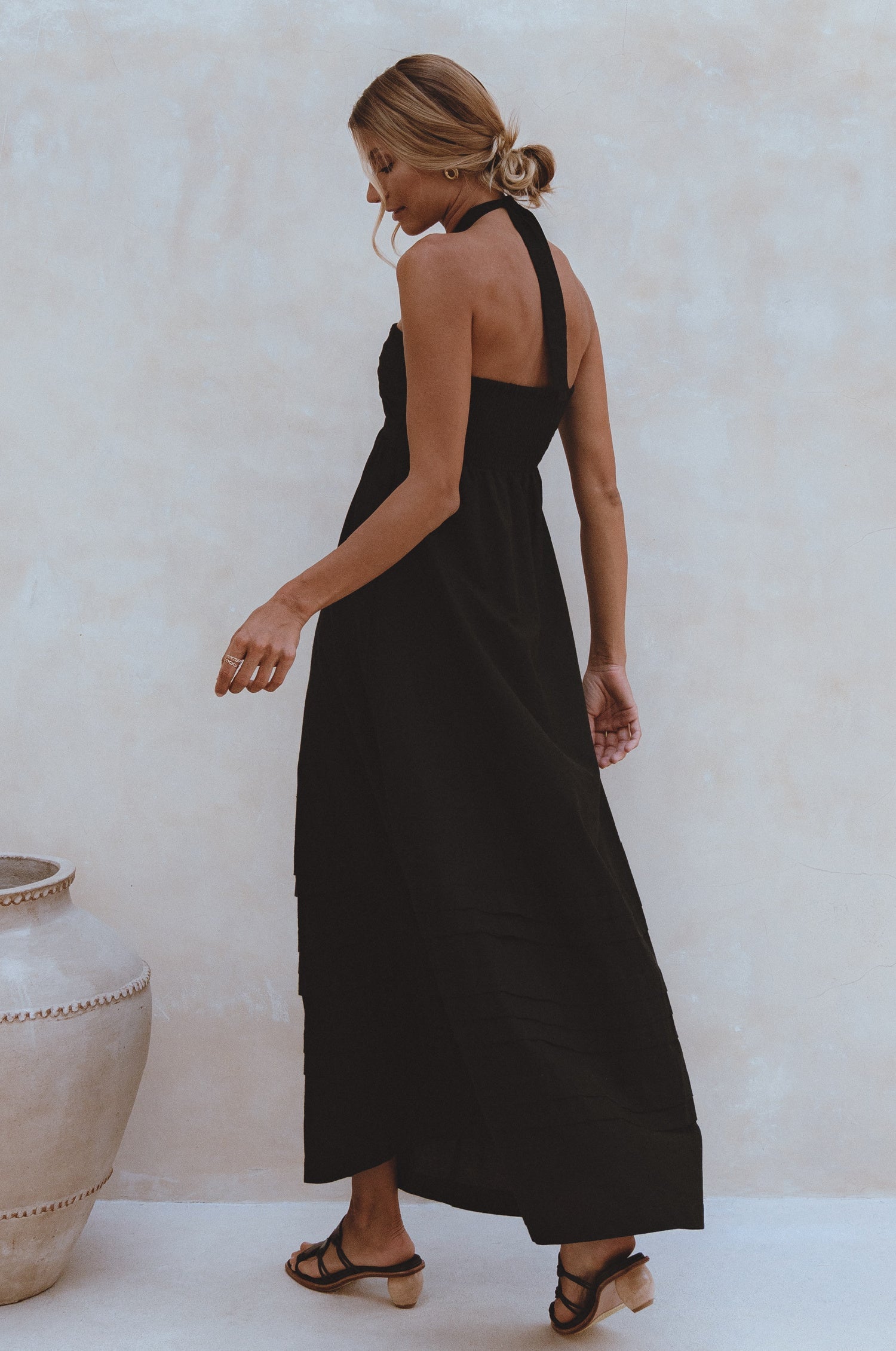 Penelope Halter Linen Maxi Dress by Bali ELF