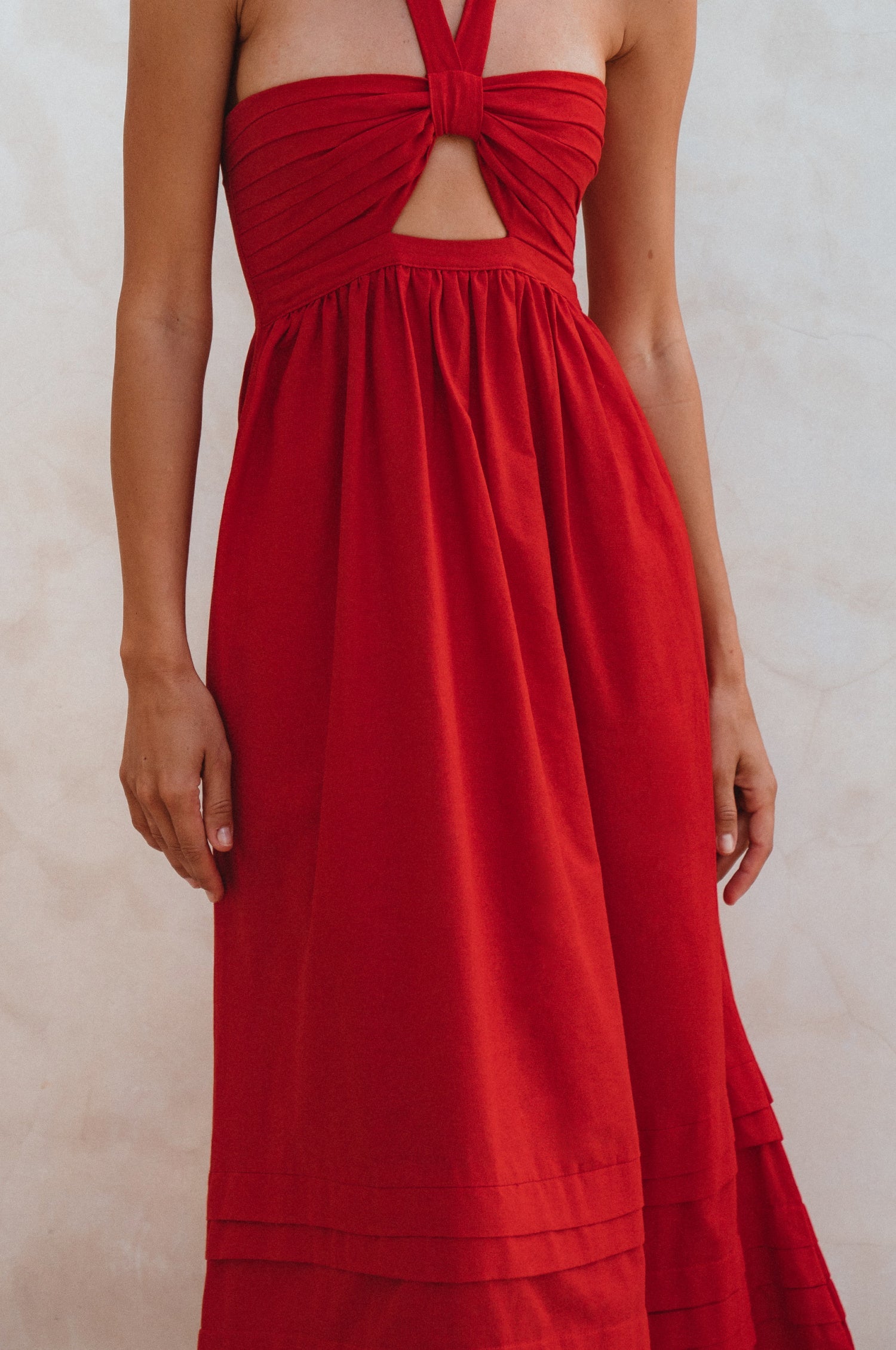 Penelope Halter Linen Maxi Dress by Bali ELF