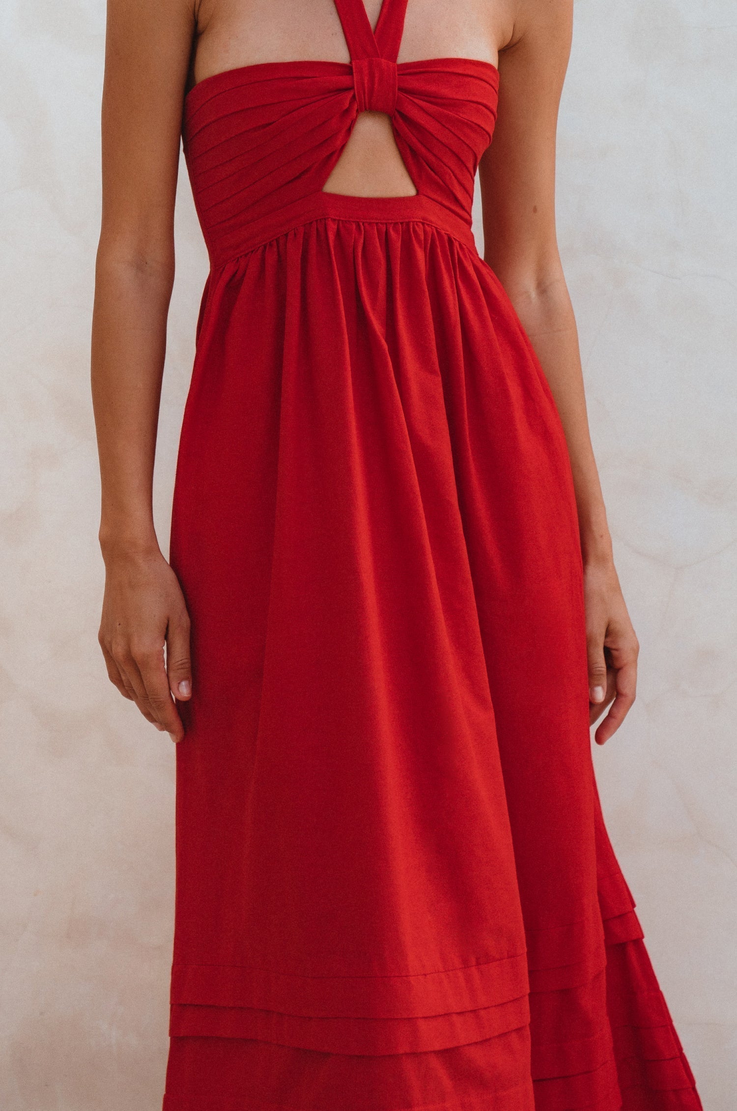 Penelope Halter Linen Maxi Dress by Bali ELF