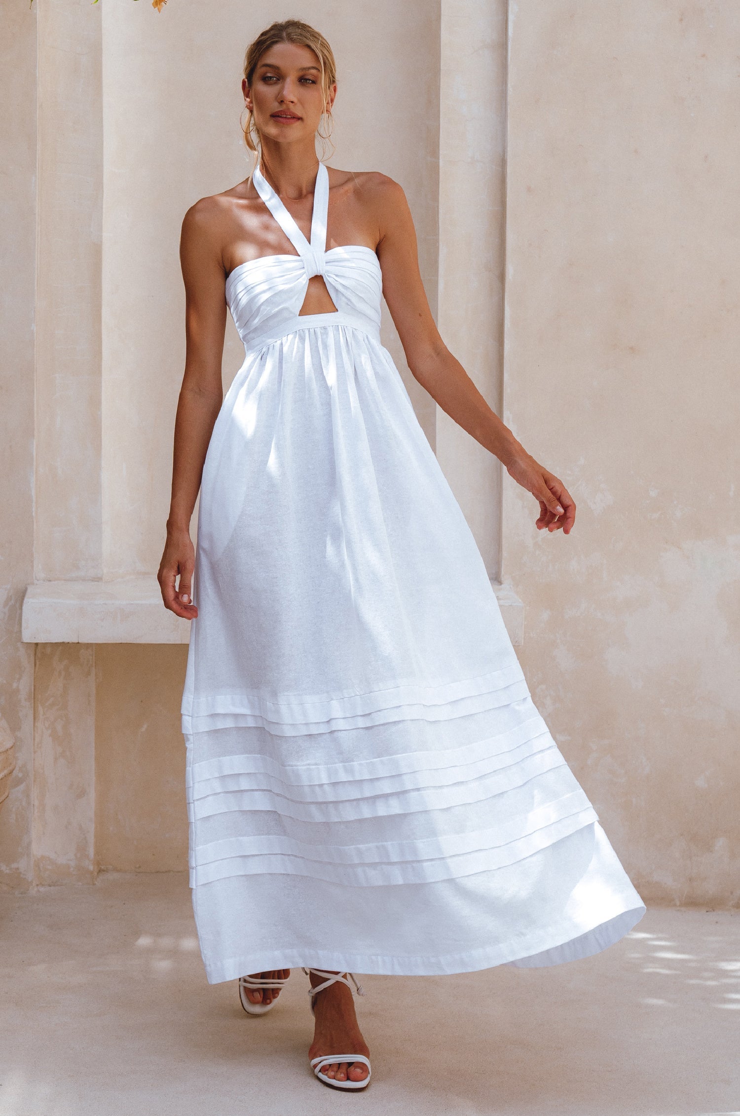 Penelope Halter Linen Maxi Dress by Bali ELF