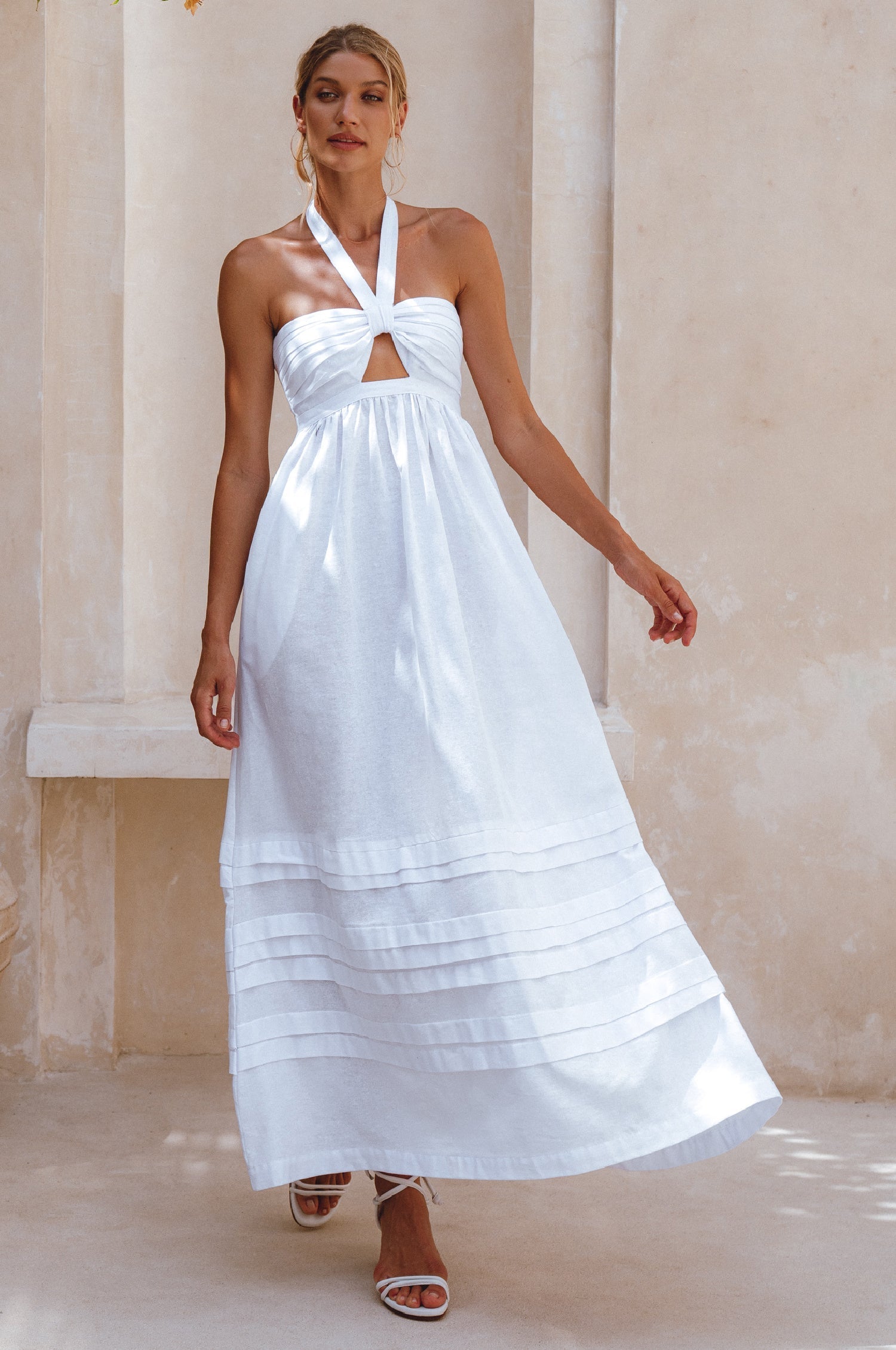 Penelope Halter Linen Maxi Dress by Bali ELF
