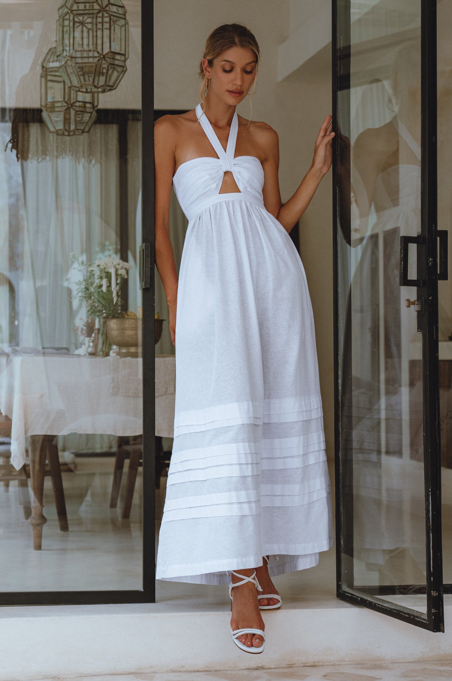 Penelope Halter Linen Maxi Dress by Bali ELF