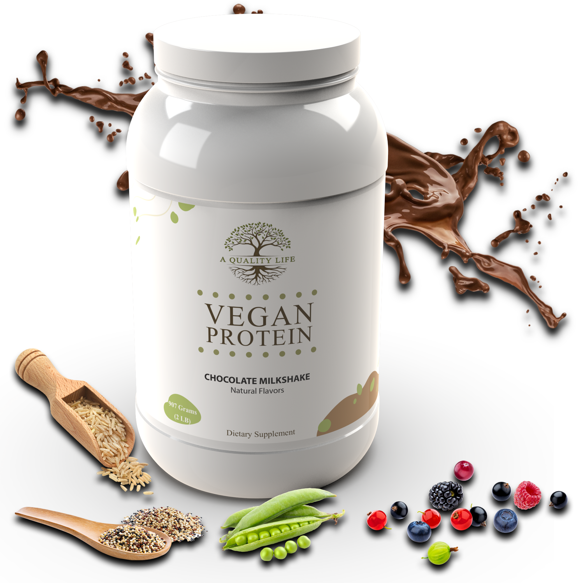 Vegan Protein Chocolate Milkshake by A Quality Life Nutrition