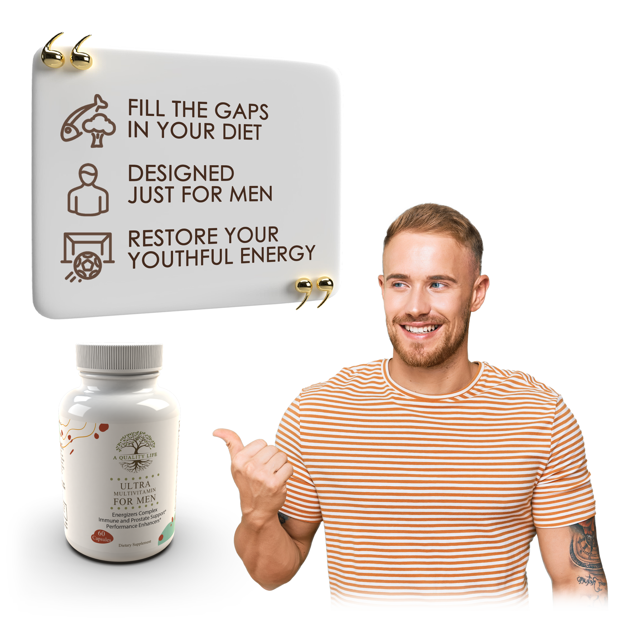 Ultra Multivitamin for Men by A Quality Life Nutrition