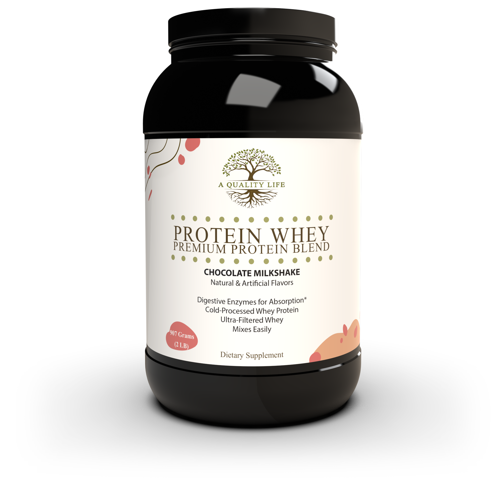 Protein Whey Premium Protein Blend Chocolate Milkshake by A Quality Life Nutrition