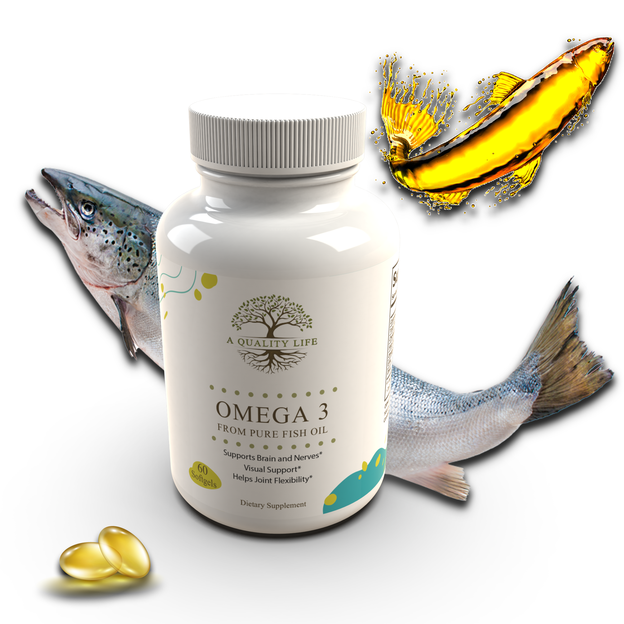 OMEGA 3 From Pure Fish Oil by A Quality Life Nutrition