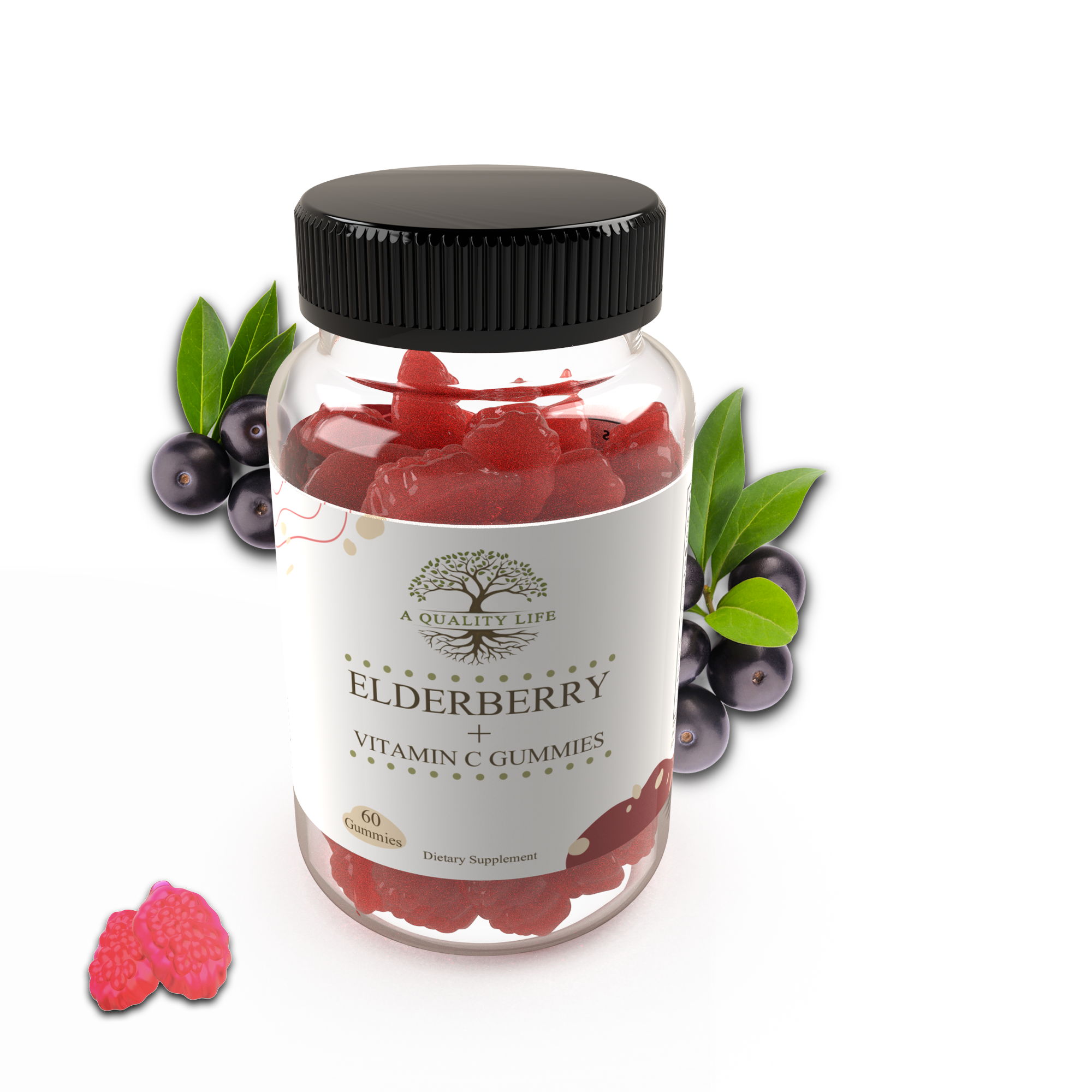 Elderberry & Vitamin C Gummies by A Quality Life Nutrition