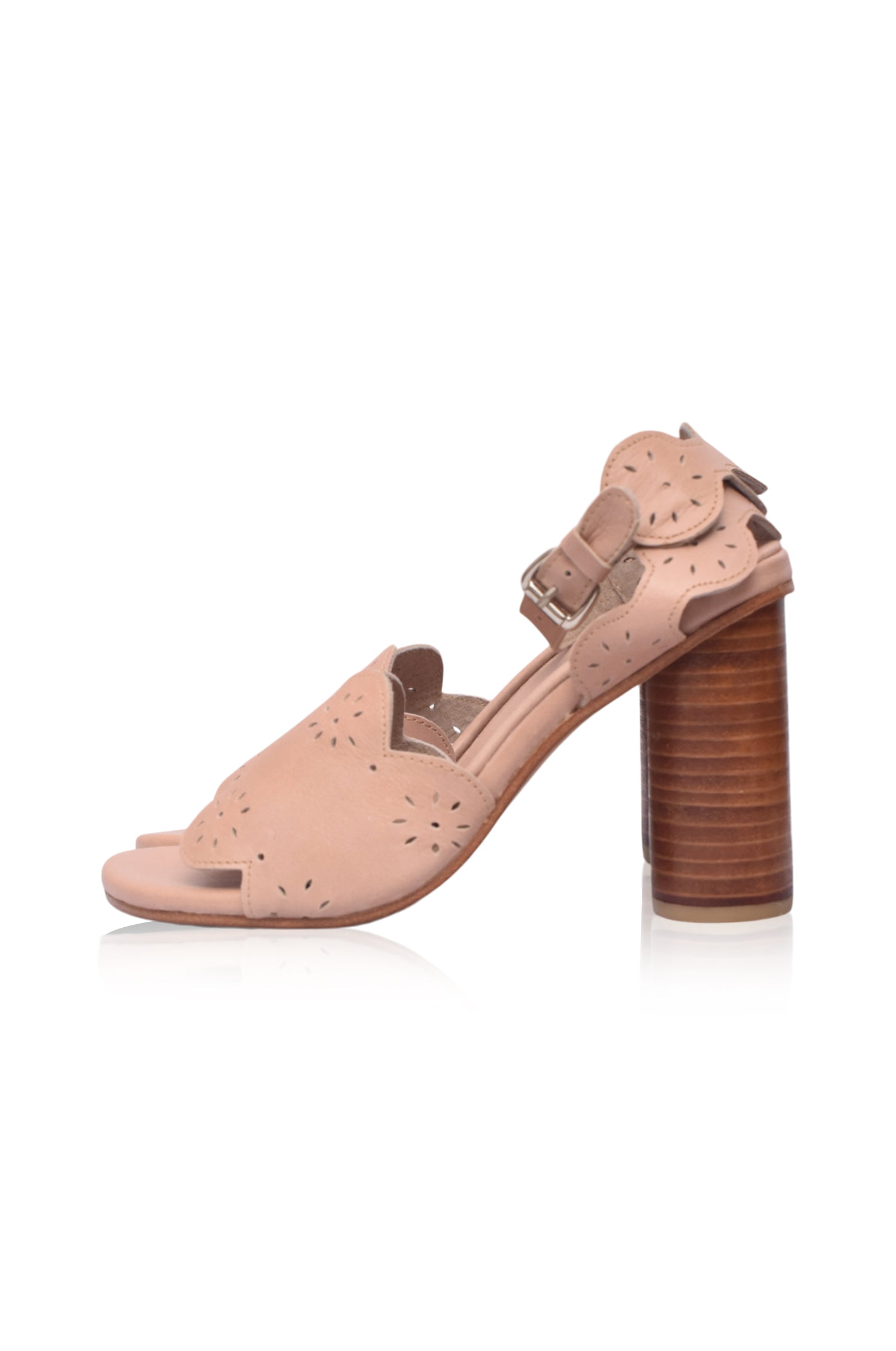 Sakura Block Heel Leather Sandals by Bali ELF