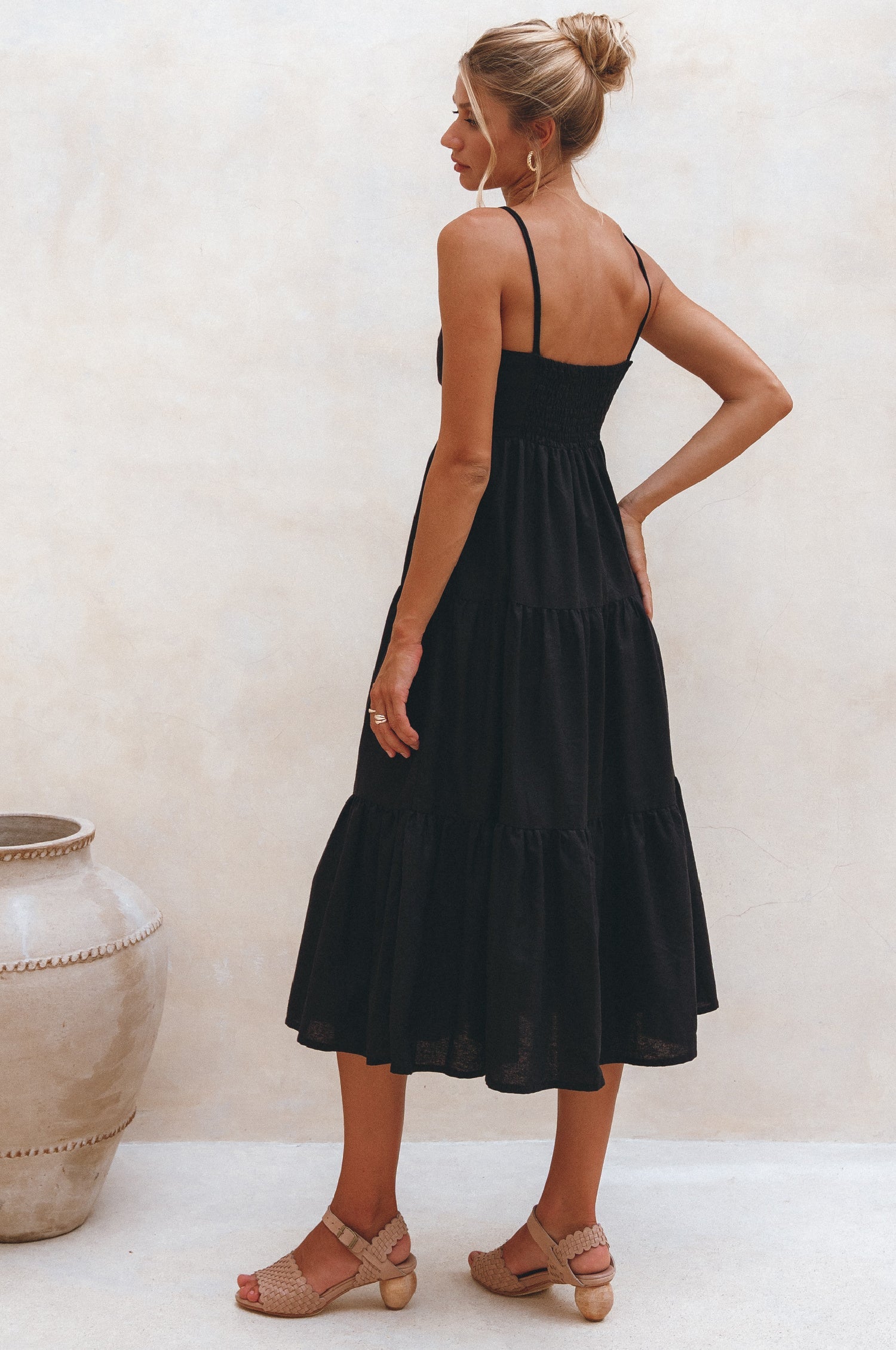 Sicily Wooden Heel Woven Sandals by Bali ELF