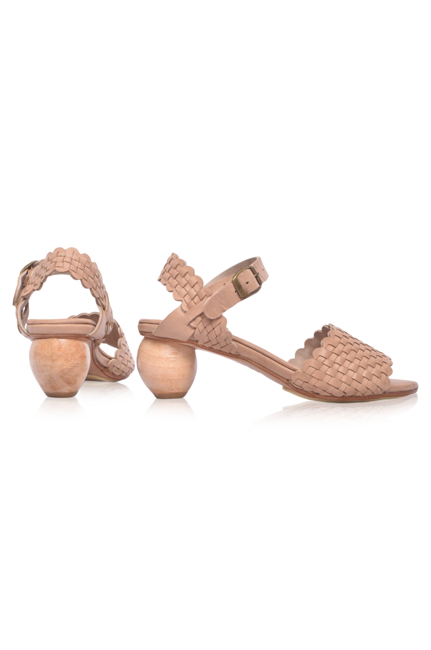 Sicily Wooden Heel Woven Sandals by Bali ELF