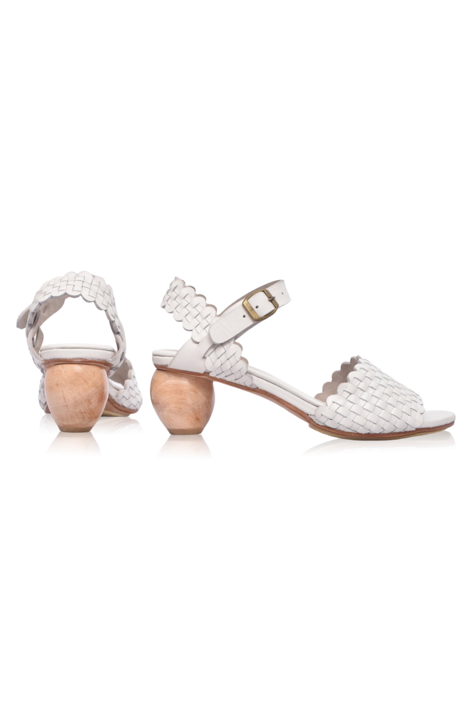 Sicily Wooden Heel Woven Sandals by Bali ELF