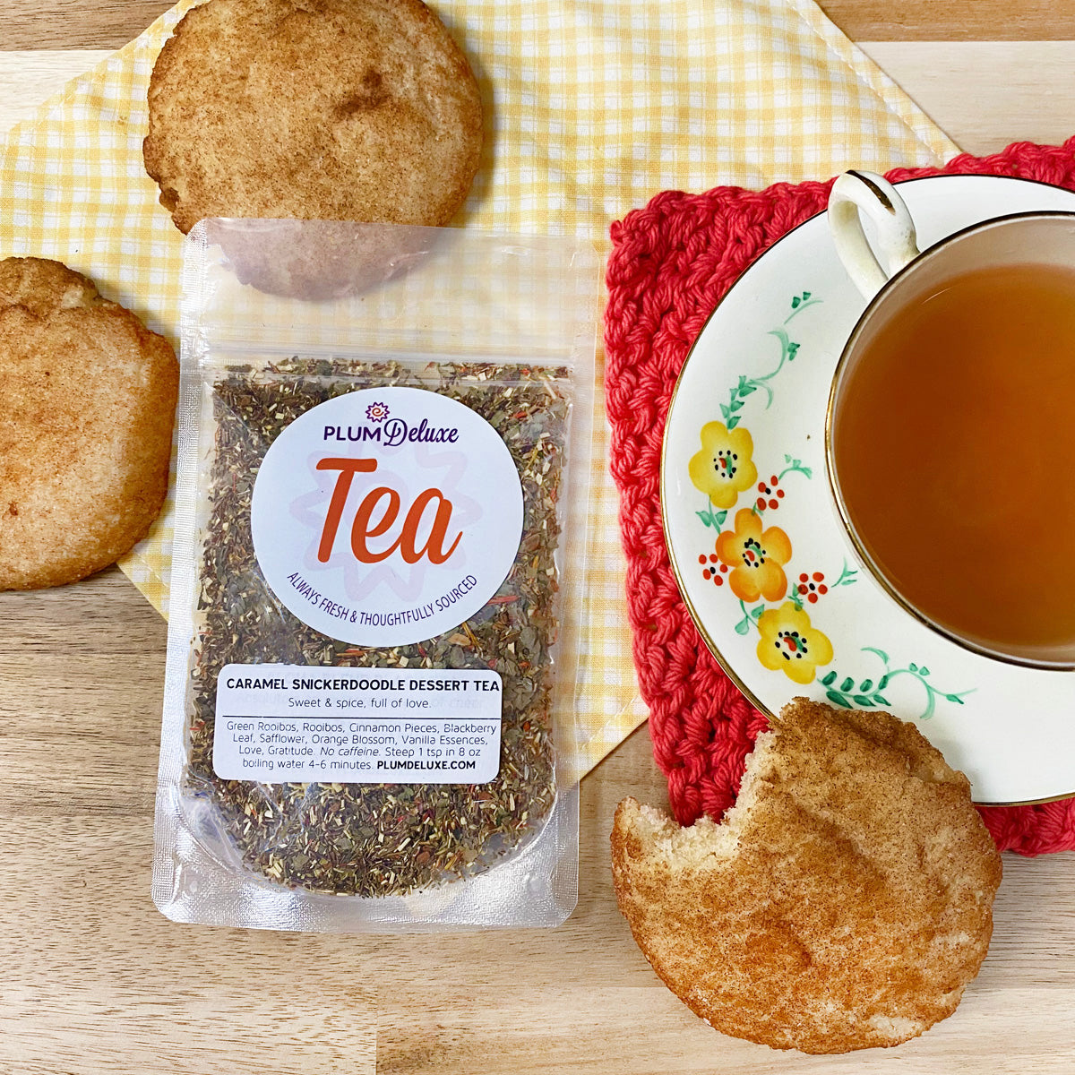 Caramel Snickerdoodle Herbal Dessert Tea by Plum Deluxe Tea