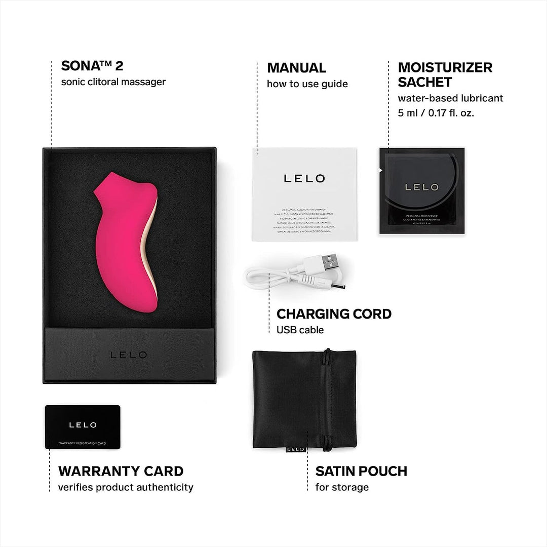 LELO SONA 2 Cruise Sonic Clitoral Massager - Cerise by Condomania.com