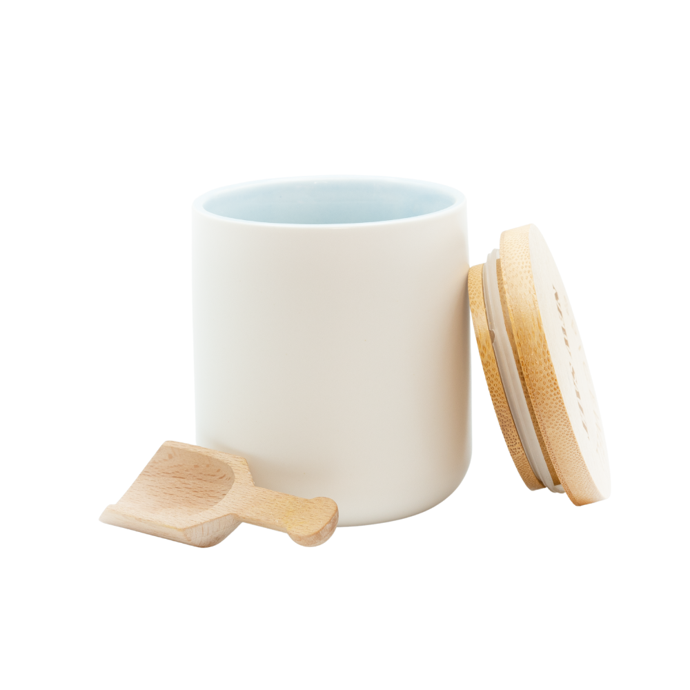 Spicewell - Product - New Salt Ceramic Pinch Pot With Bamboo Scoop