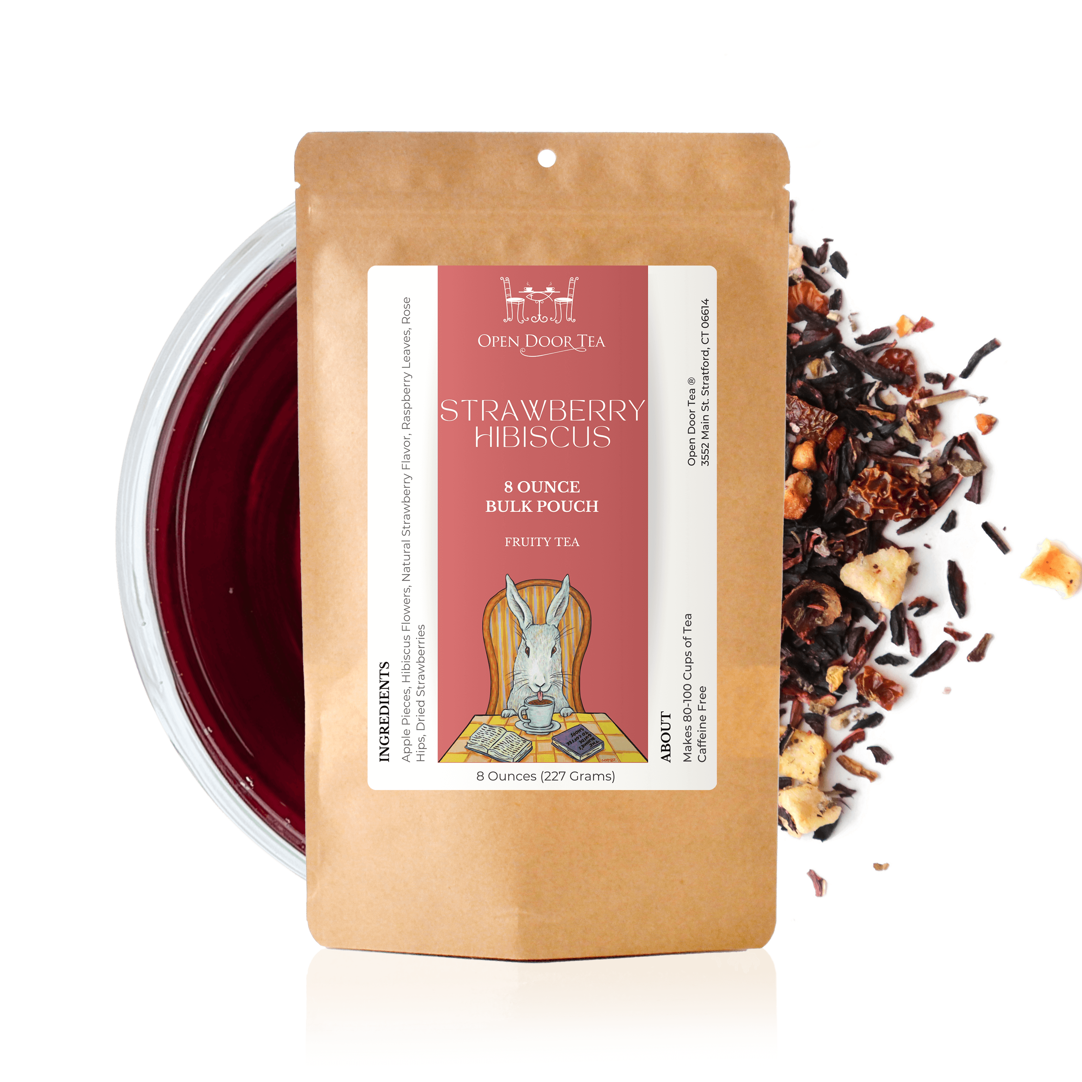 Strawberry Hibiscus by Open Door Tea CT