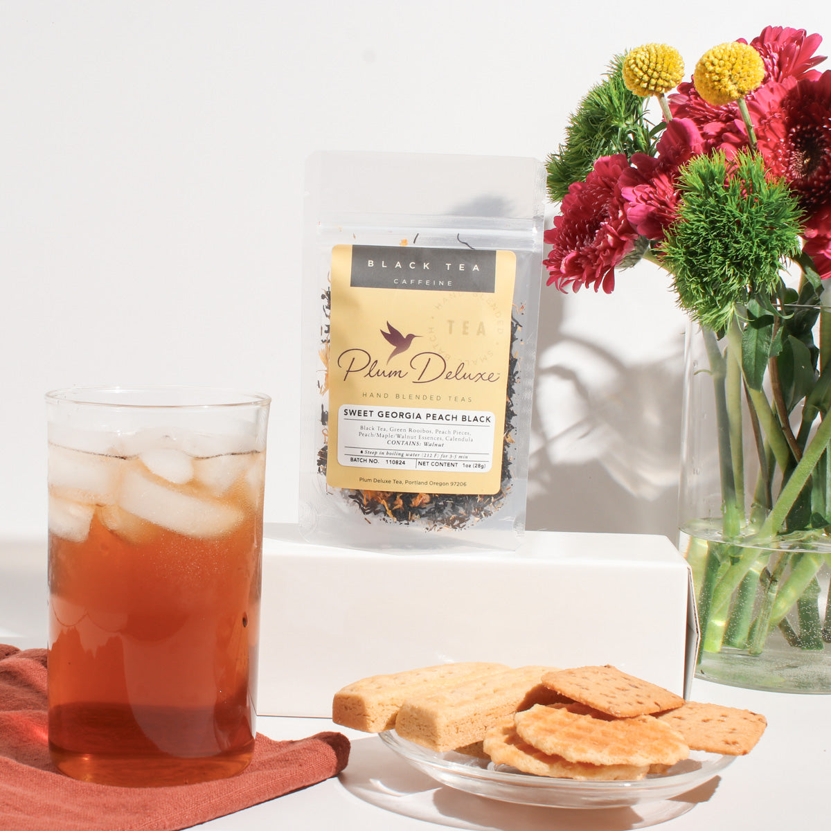 Sweet Georgia Peach Black Tea (Hint of Caramel - Walnut) by Plum Deluxe Tea