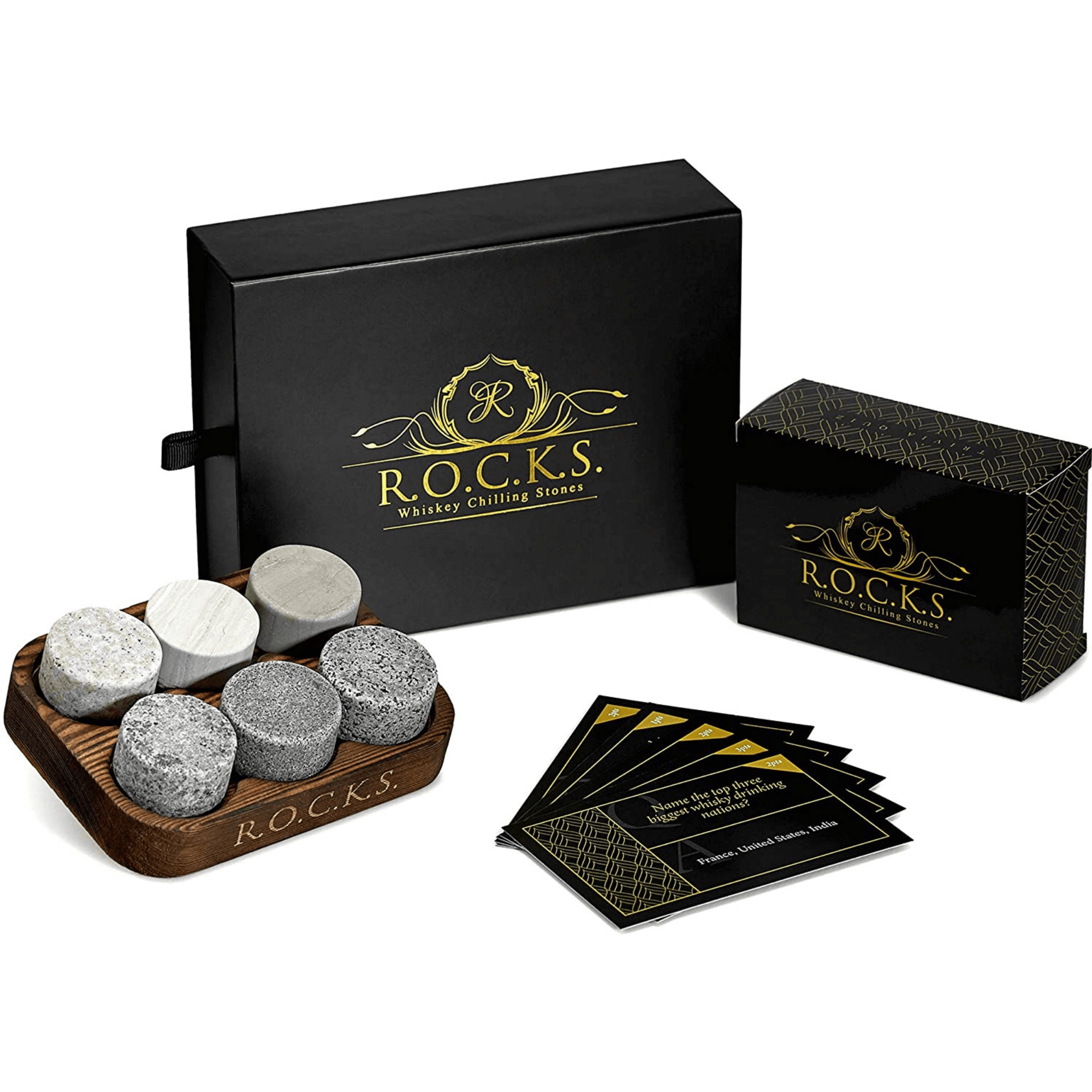 The Rocks x Trivia Quiz Set by R.O.C.K.S. Whiskey Chilling Stones