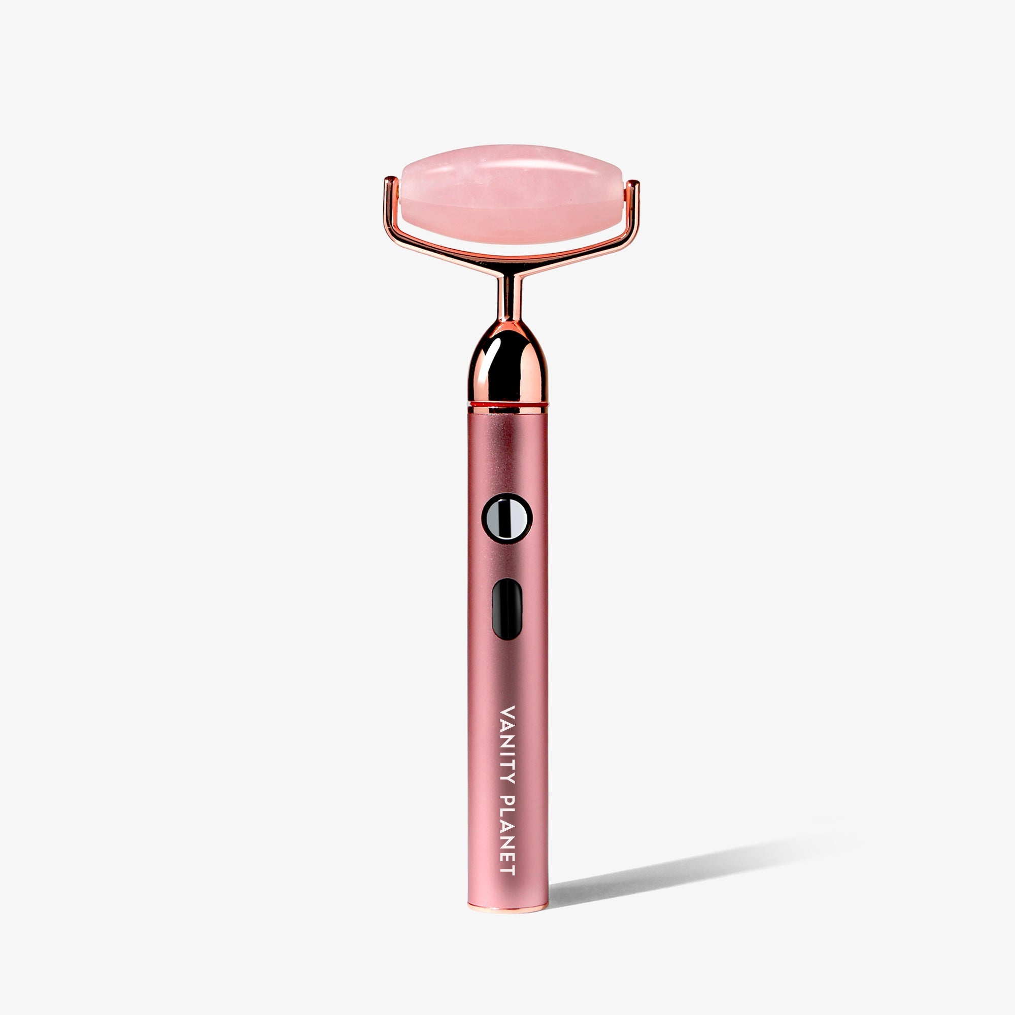 Rousa | Vibrating Rose Quartz Roller. by Vanity Planet