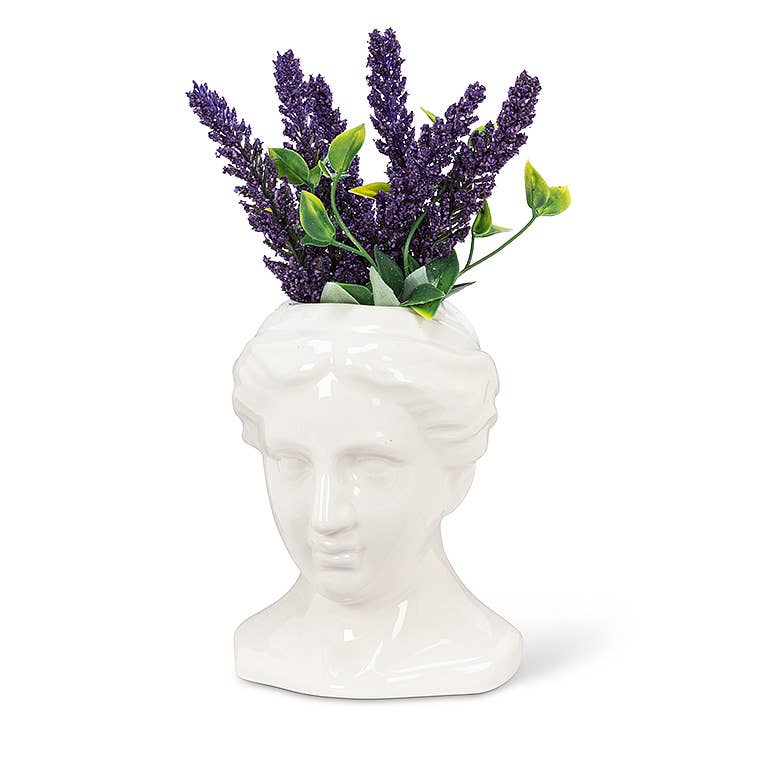  Female Statue Head Planter-Wht-5"H-2495 Abbott Perfumarie