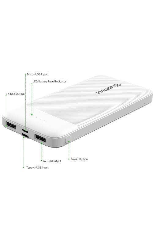Mighty Wireless - Esoulk 10000mah Power Bank EP06 WHITE