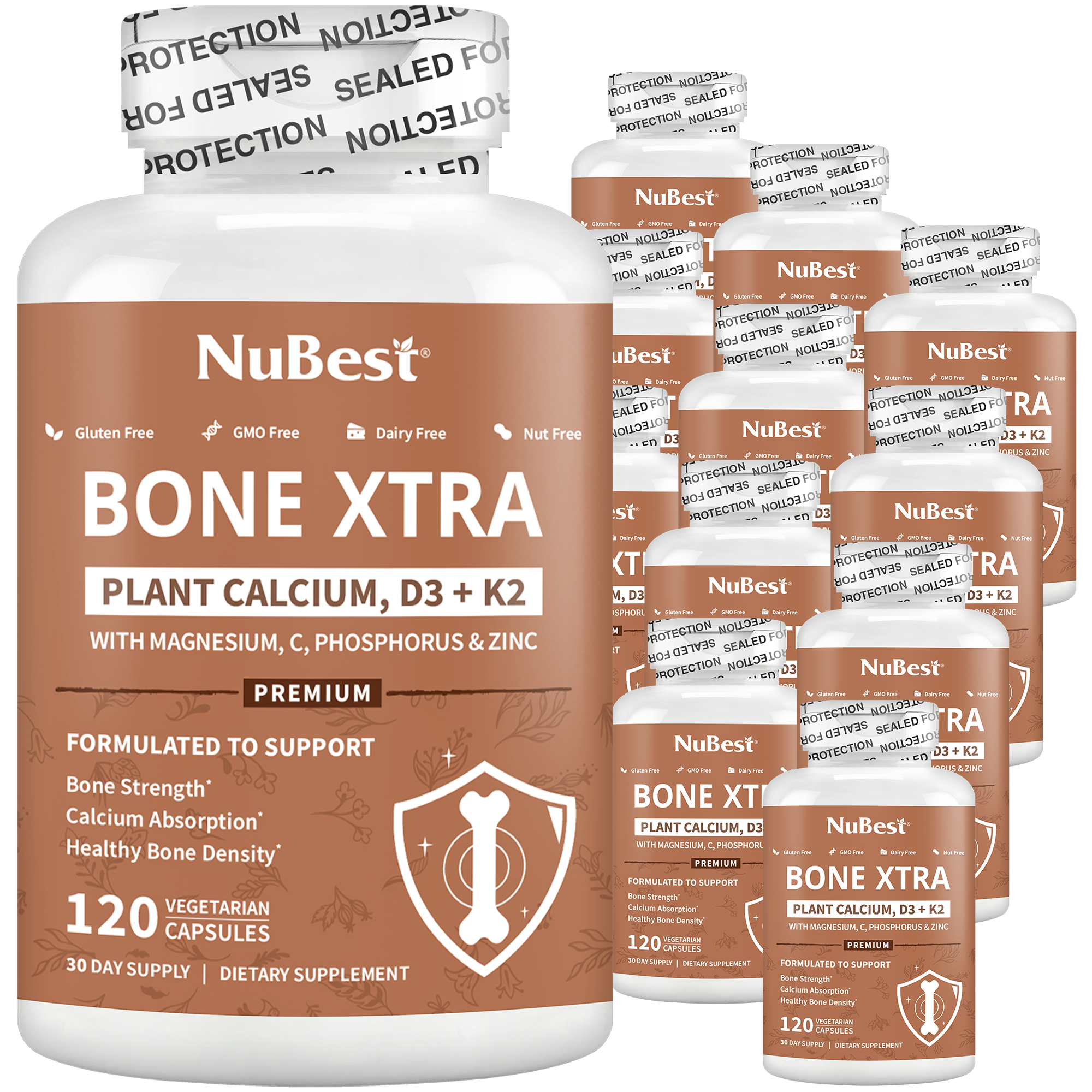 Bone Xtra, Plant-Based Formula for Teens & Adults, 120 Vegan Capsules by NuBest Nutrition®