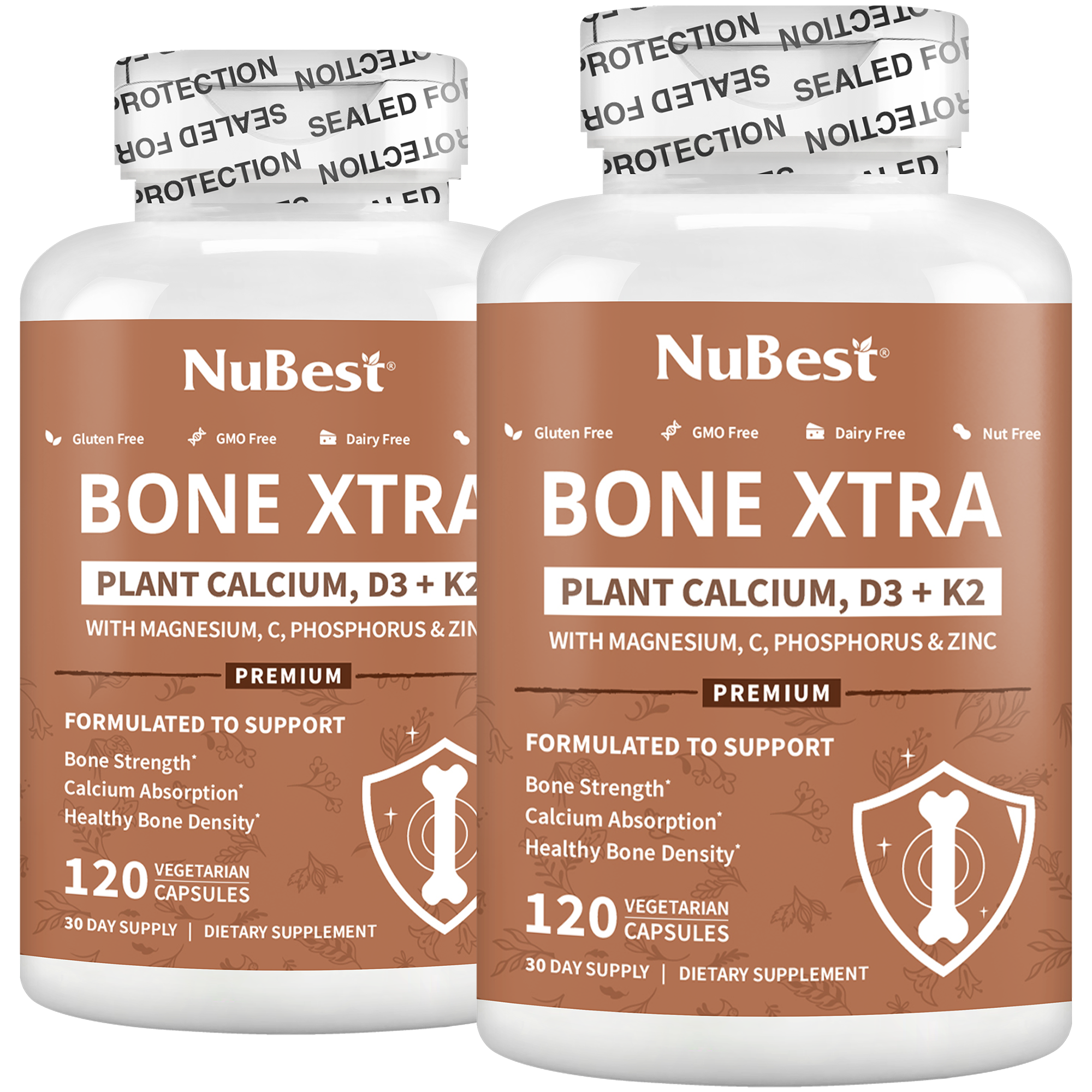 Bone Xtra, Plant-Based Formula for Teens & Adults, 120 Vegan Capsules by NuBest Nutrition®