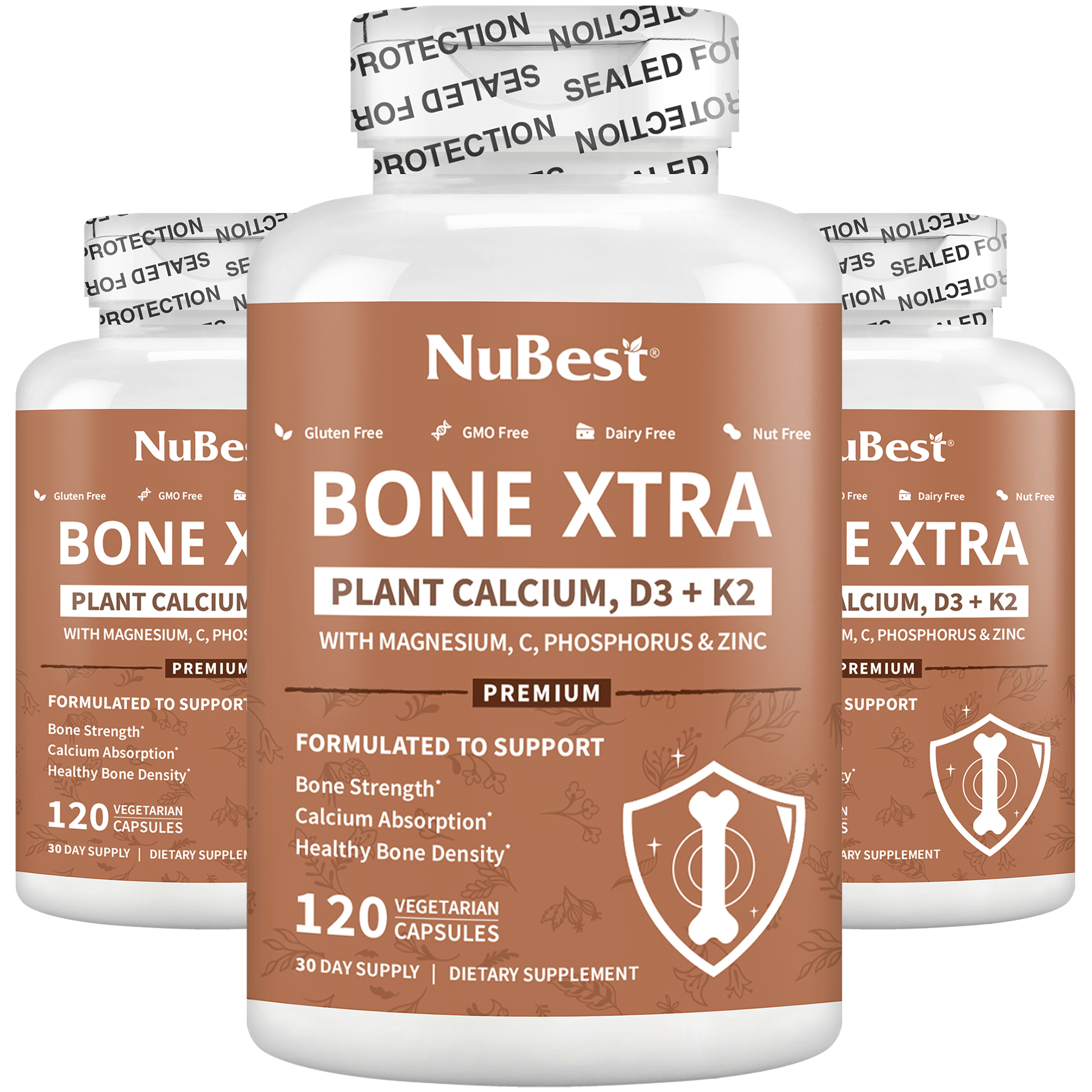 Bone Xtra, Plant-Based Formula for Teens & Adults, 120 Vegan Capsules by NuBest Nutrition®