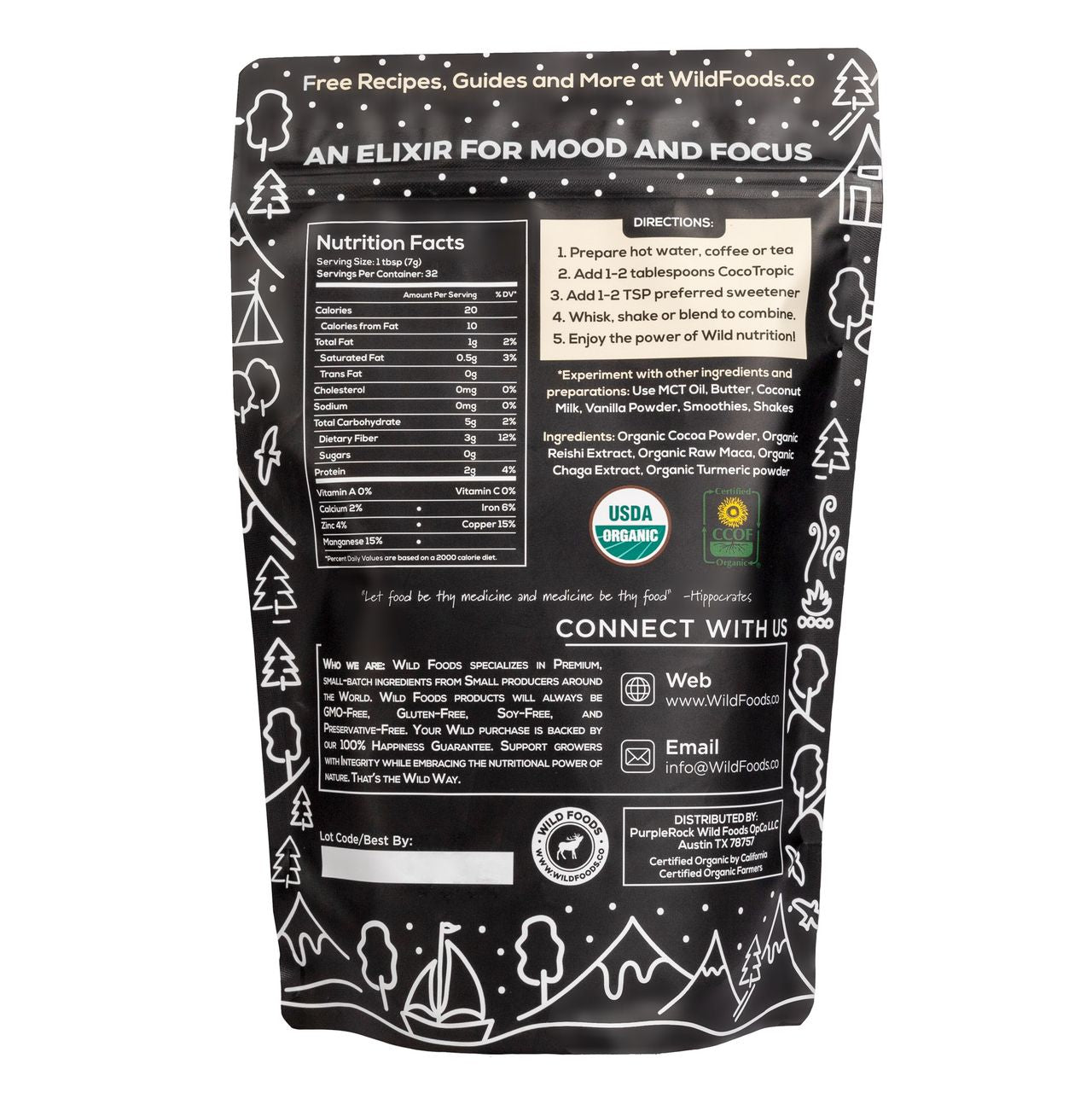 CocoTropic Organic Cocoa Mushroom Mix by Wild Foods