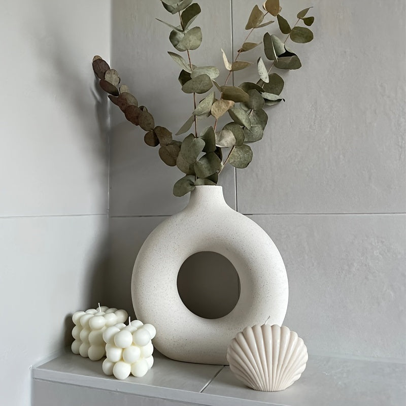 White Ceramic  Modern Home Boho Vases