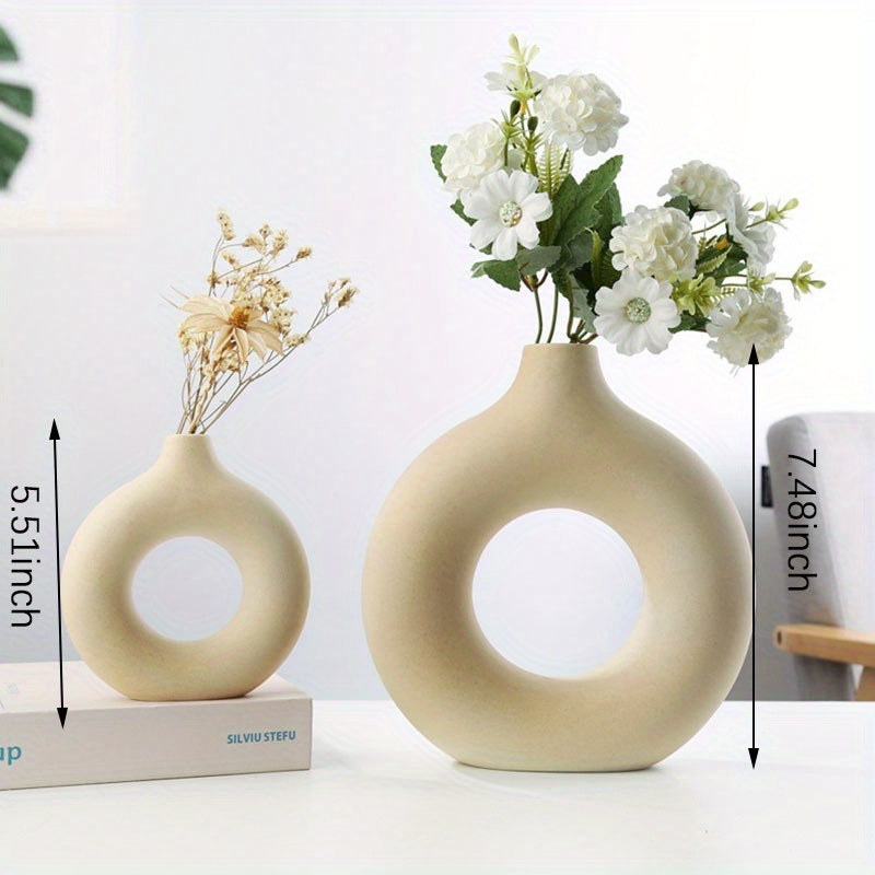 White Ceramic  Modern Home Boho Vases