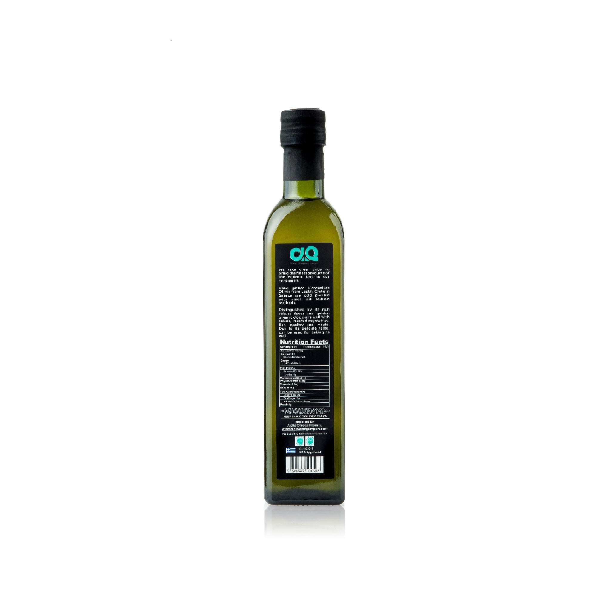 Eliovi Extra Virgin Olive Oil from Greece - Premium Quality, First Cold-Pressed Koroneiki Olives, 16.9 Fl. Oz by Alpha Omega Imports