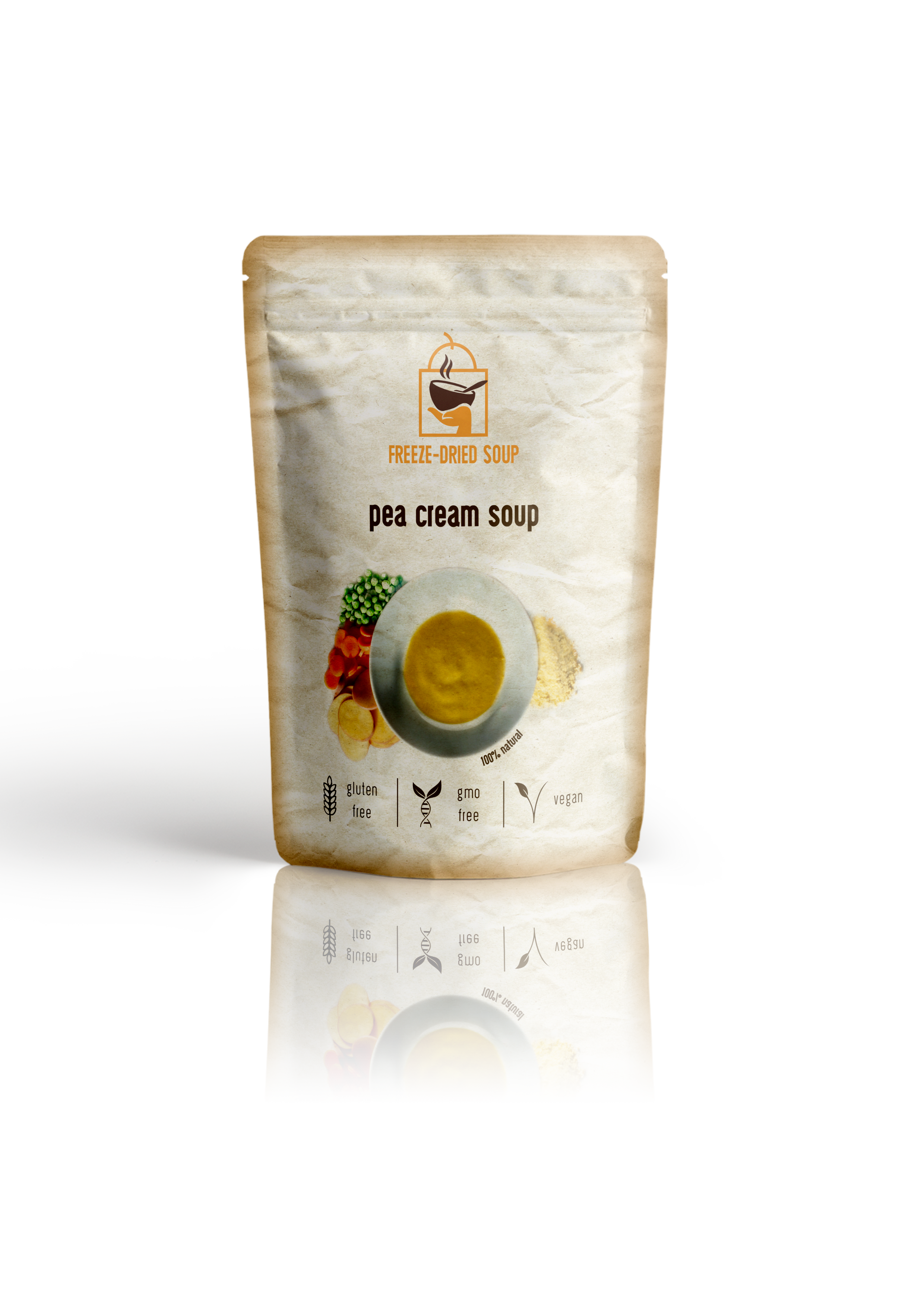 Freeze-Dried Pea Cream Soup - All Natural by Diaita Smart Foods (Worldwide Shipping)