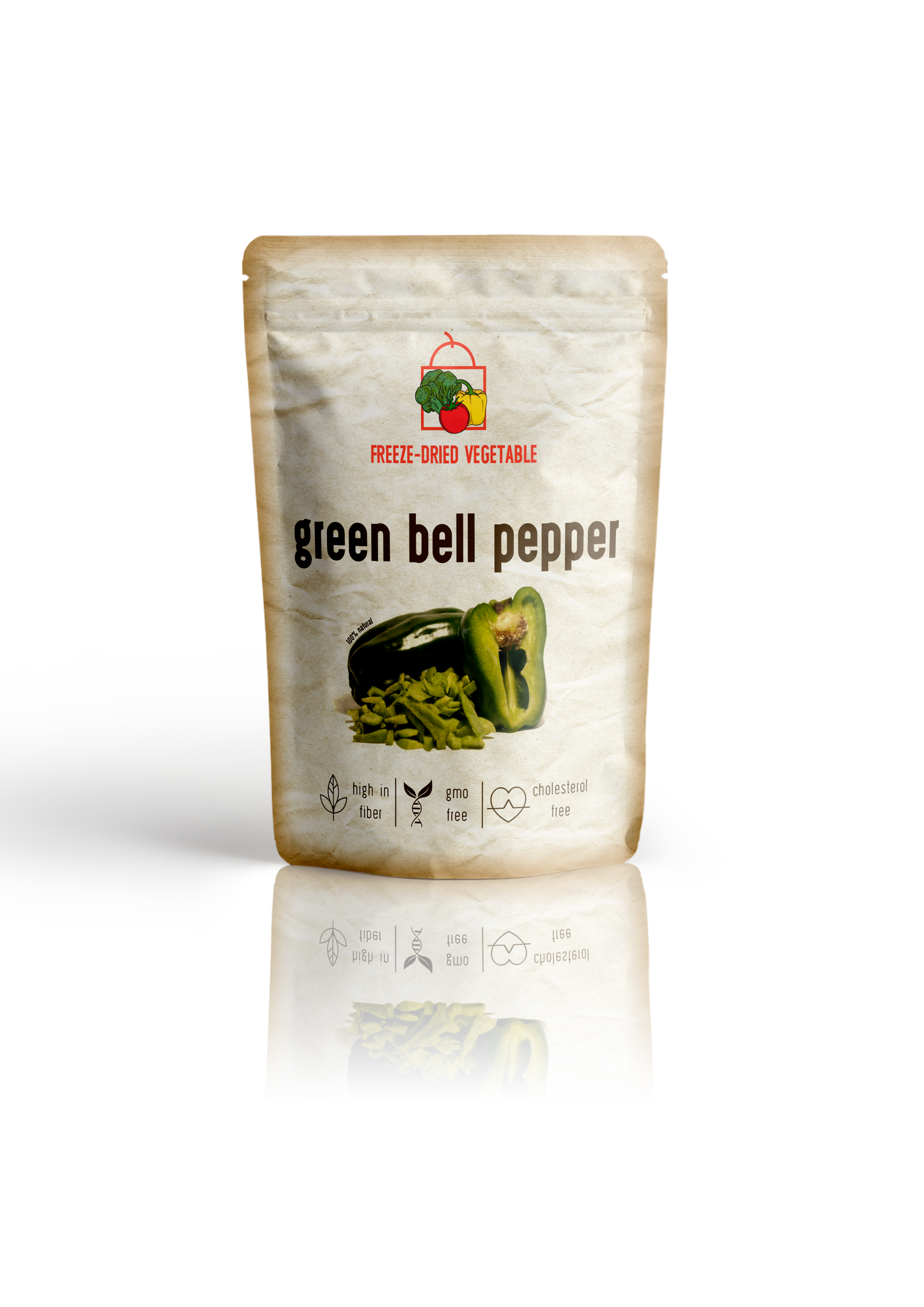 Freeze Dried Green Bell Peppers by Diaita Smart Foods (Worldwide Shipping)