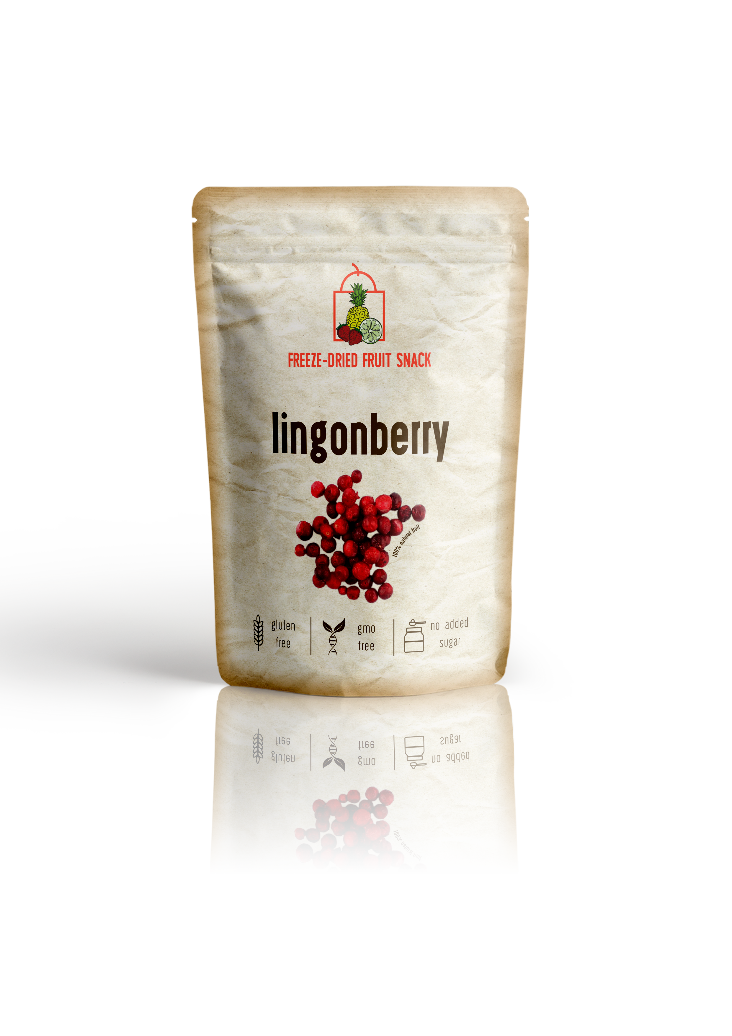 Freeze Dried Lingonberry Snack by Diaita Smart Foods (Worldwide Shipping)