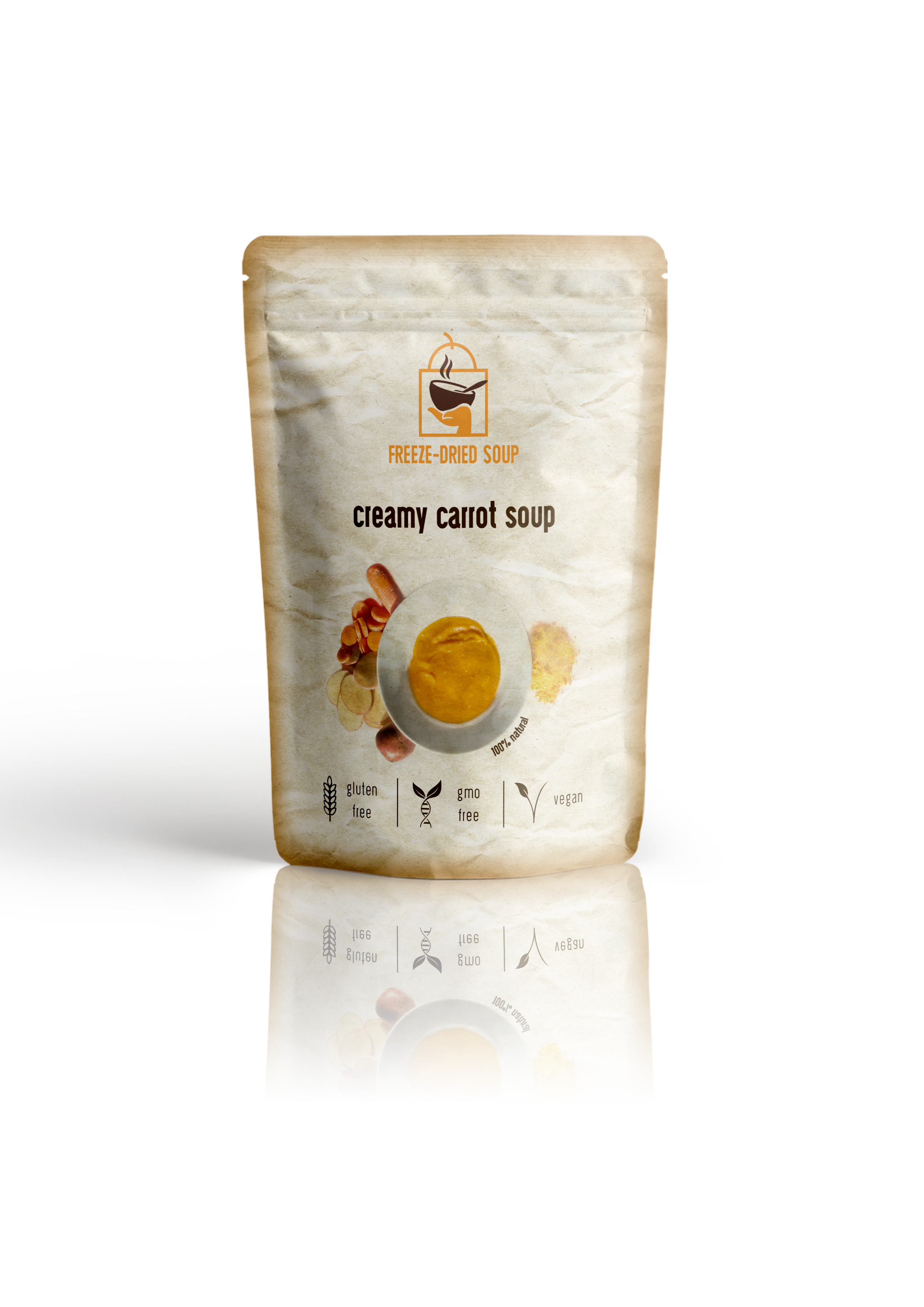 Freeze-Dried Creamy Carrot Soup - All Natural by Diaita Smart Foods (Worldwide Shipping)