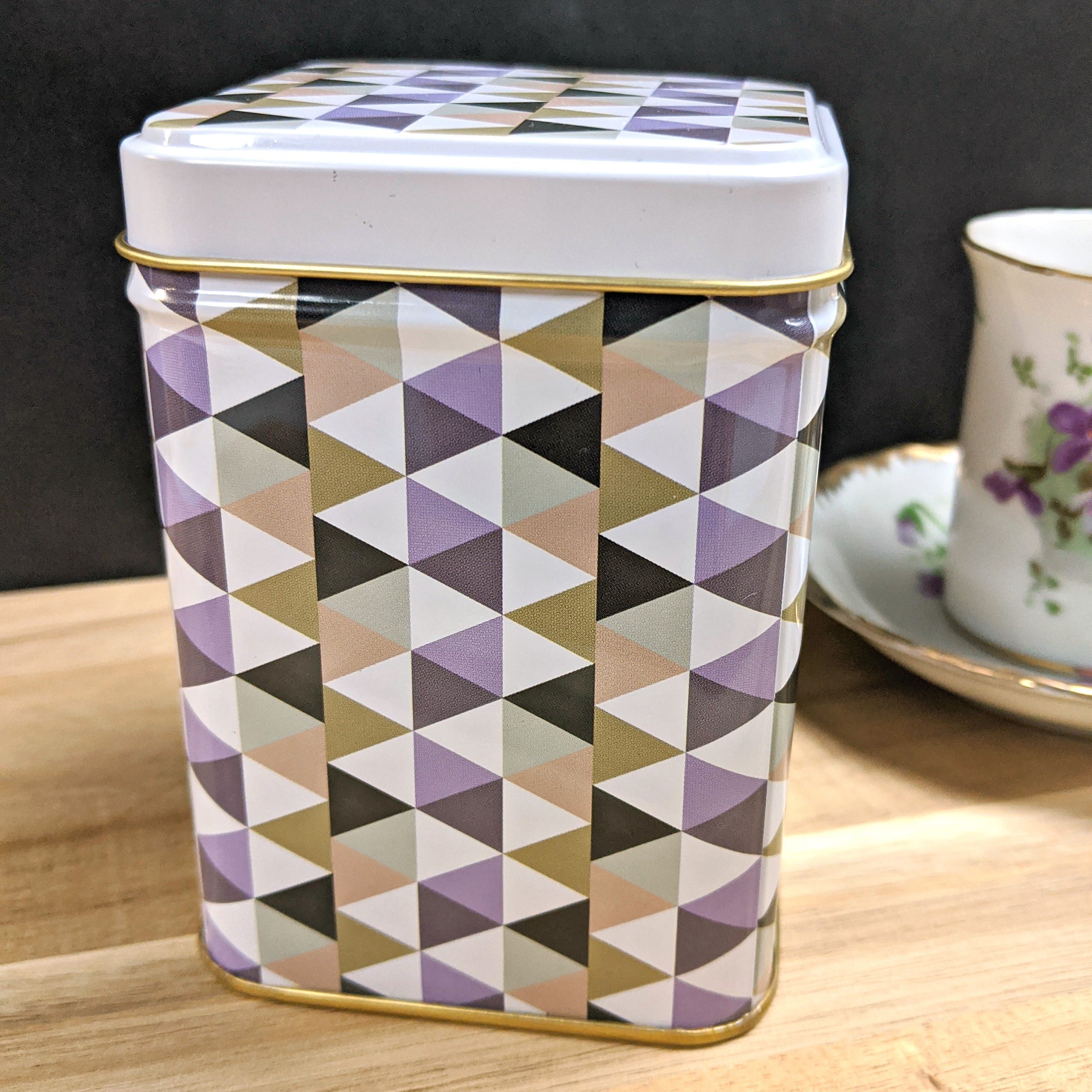 Geometric Tea Tin by Plum Deluxe Tea