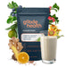 goode health superfood shake, unsweetened, pictures of ingredients and shake around bag