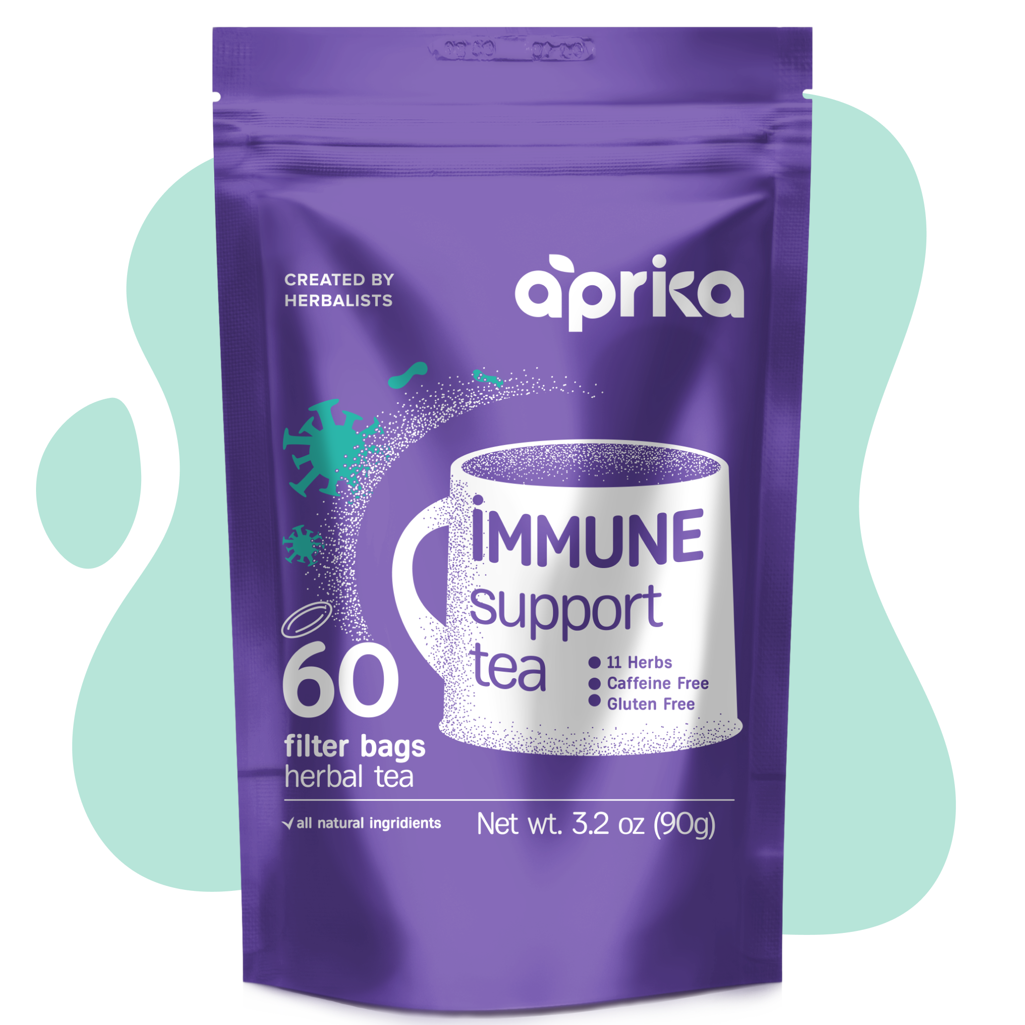 Immune System Support Herbal Tea, 60 Bags by Aprika Life