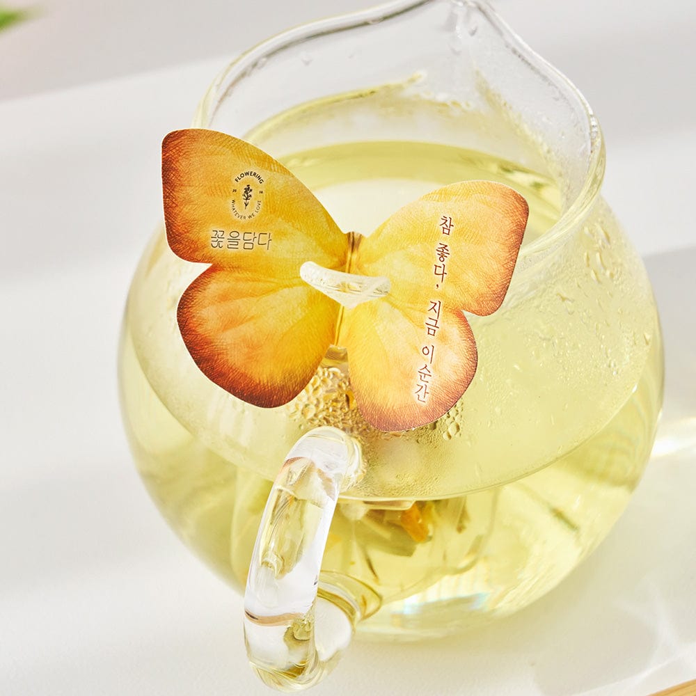 6 Butterfly Flower Tea Bag Orange Box