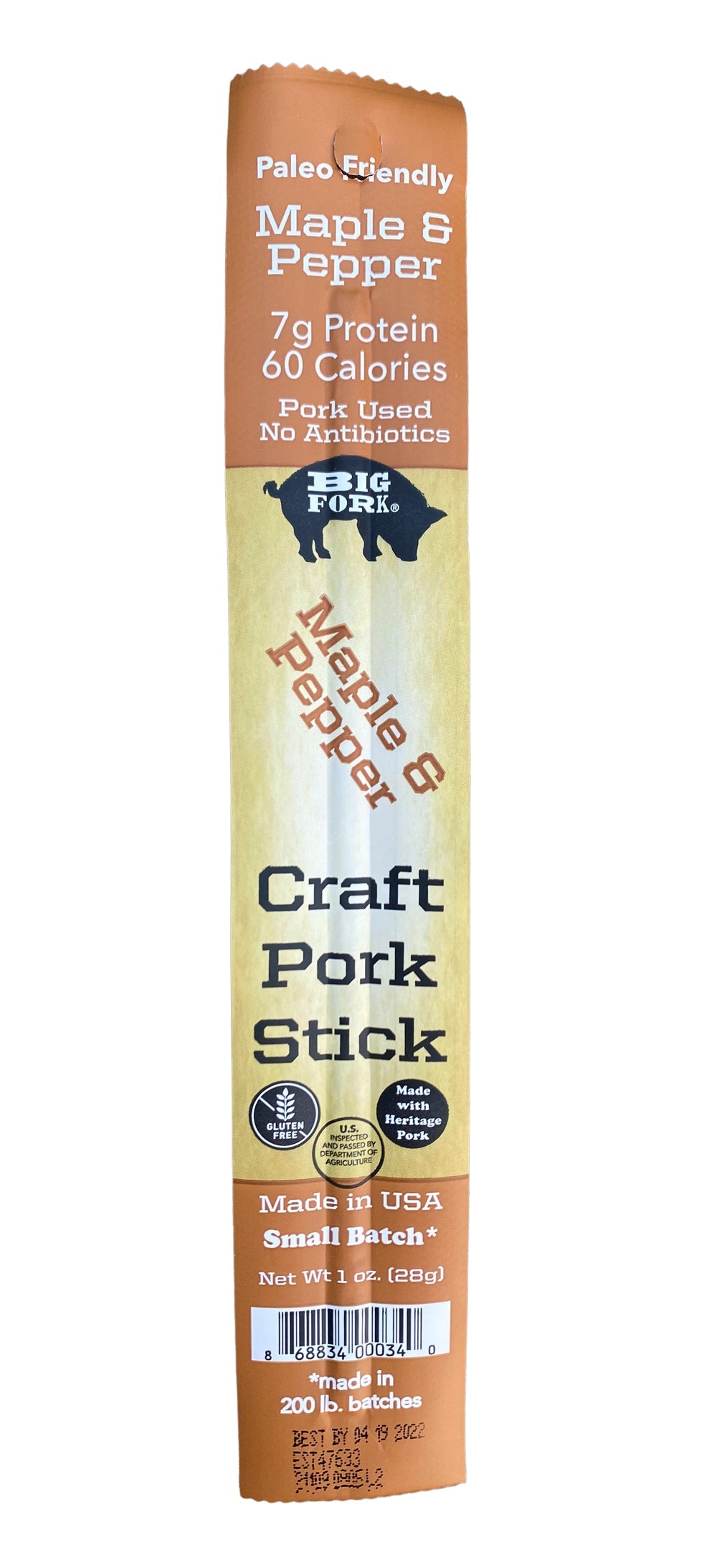 Craft Pork Snack Sticks - One Case (20 sticks) by Big Fork Brands