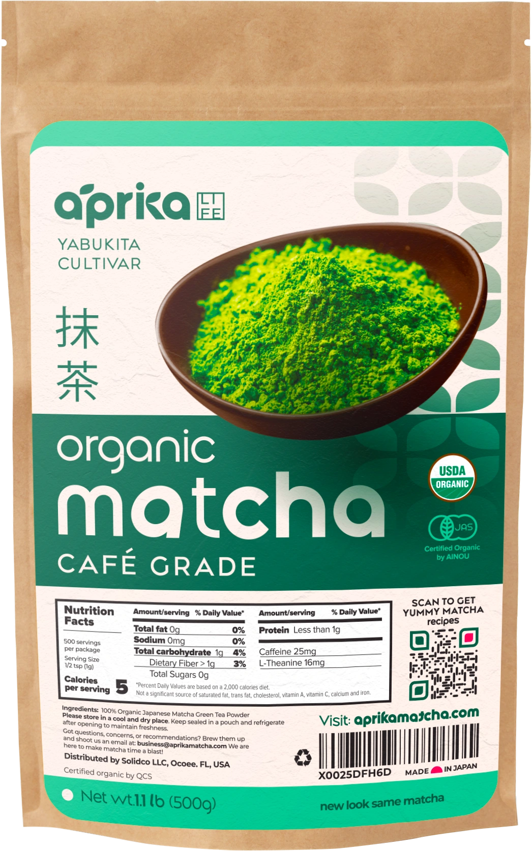 Organic Japanese Matcha Green Tea Powder by Aprika Life