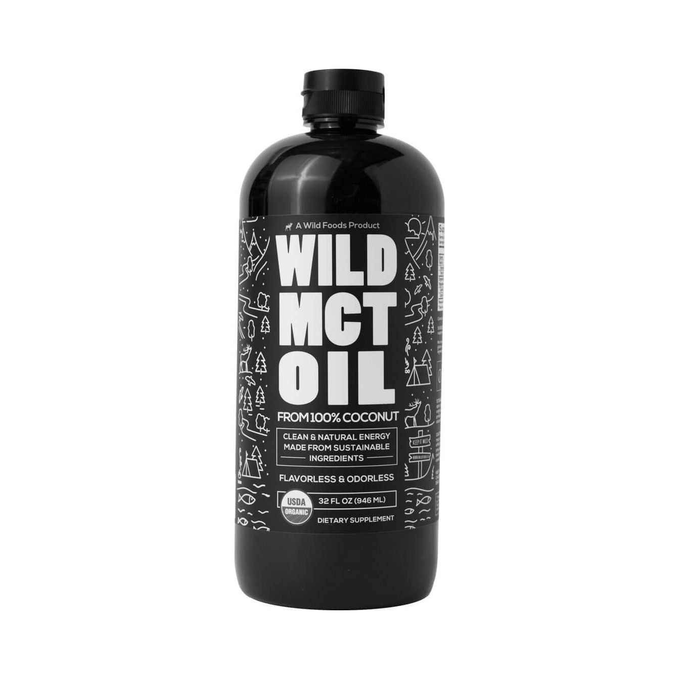 Organic Wild MCT Oil 32oz From 100% Coconuts Case of 6 by Wild Foods