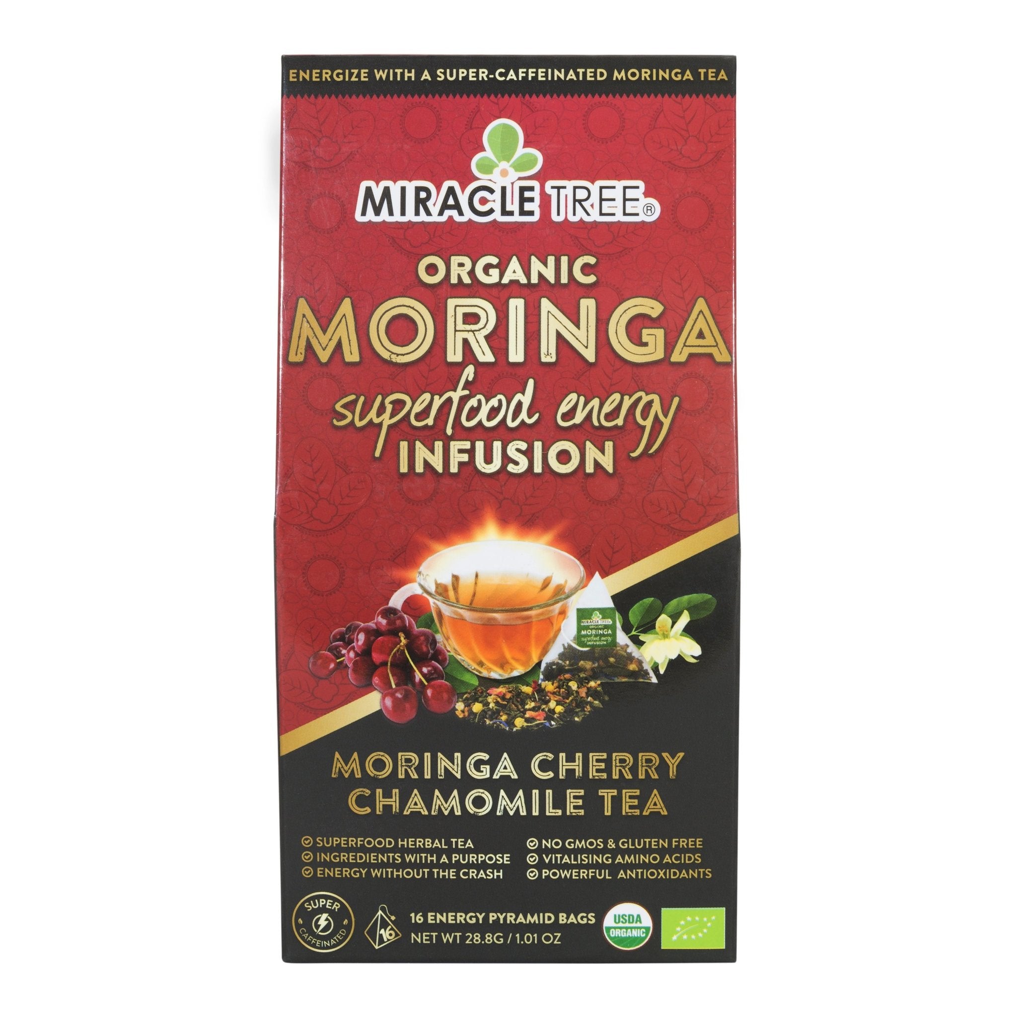 Moringa Energy Tea, Cherry Chamomile by Miracle Tree