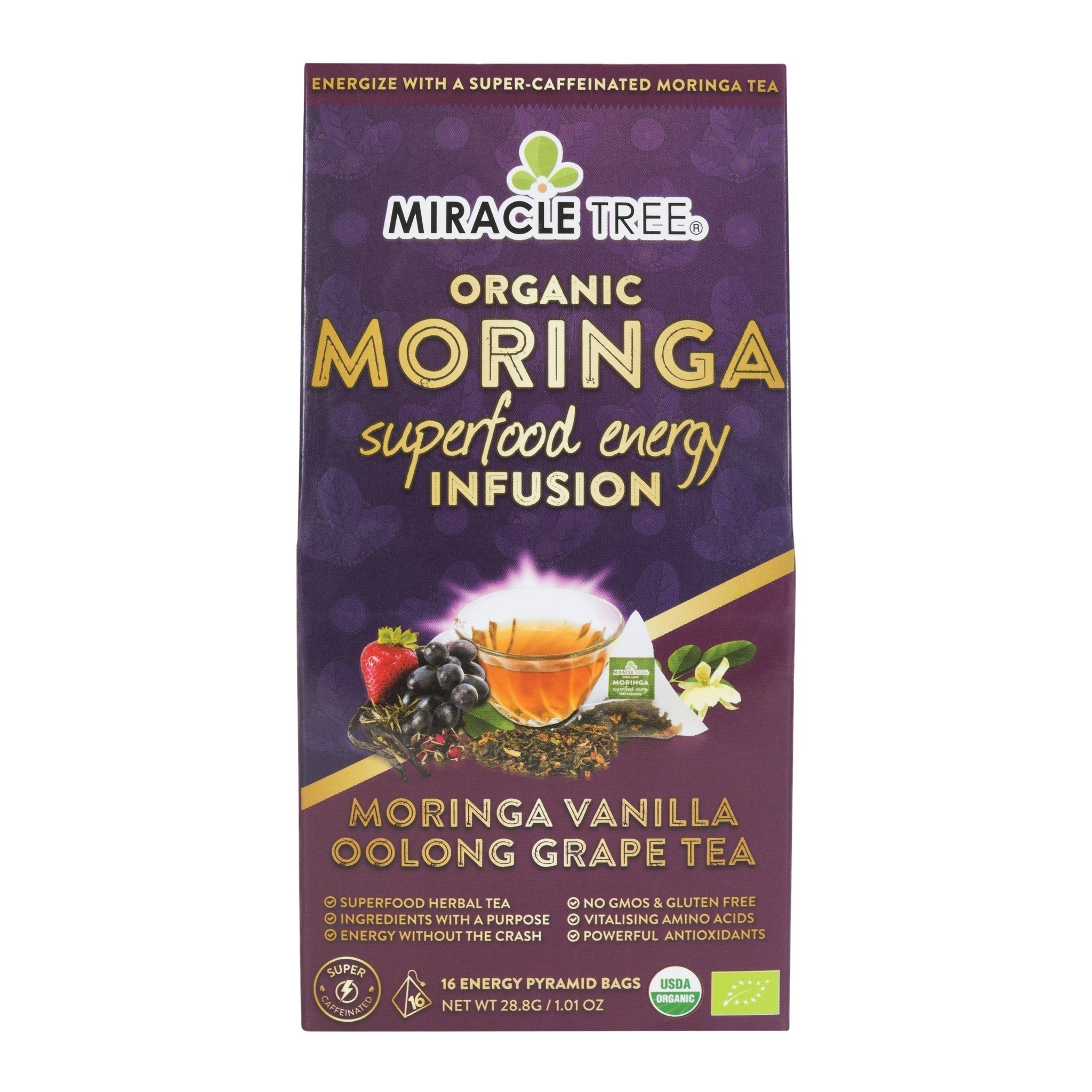 Moringa Energy Tea, Grape Vanilla by Miracle Tree