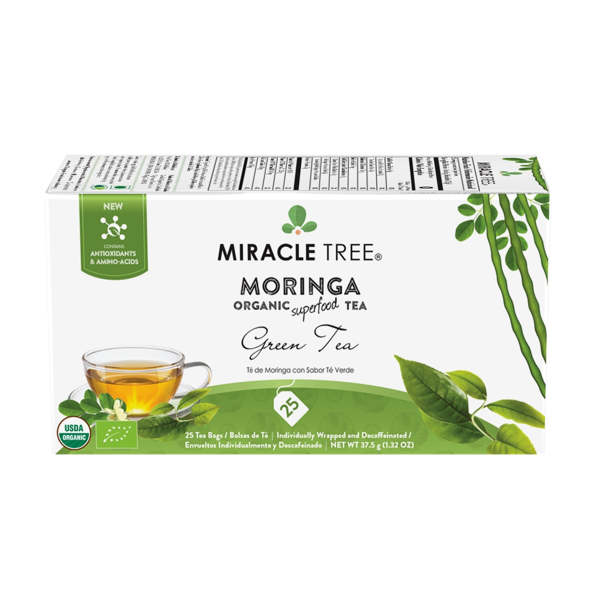 Organic Moringa Tea, Green Tea by Miracle Tree