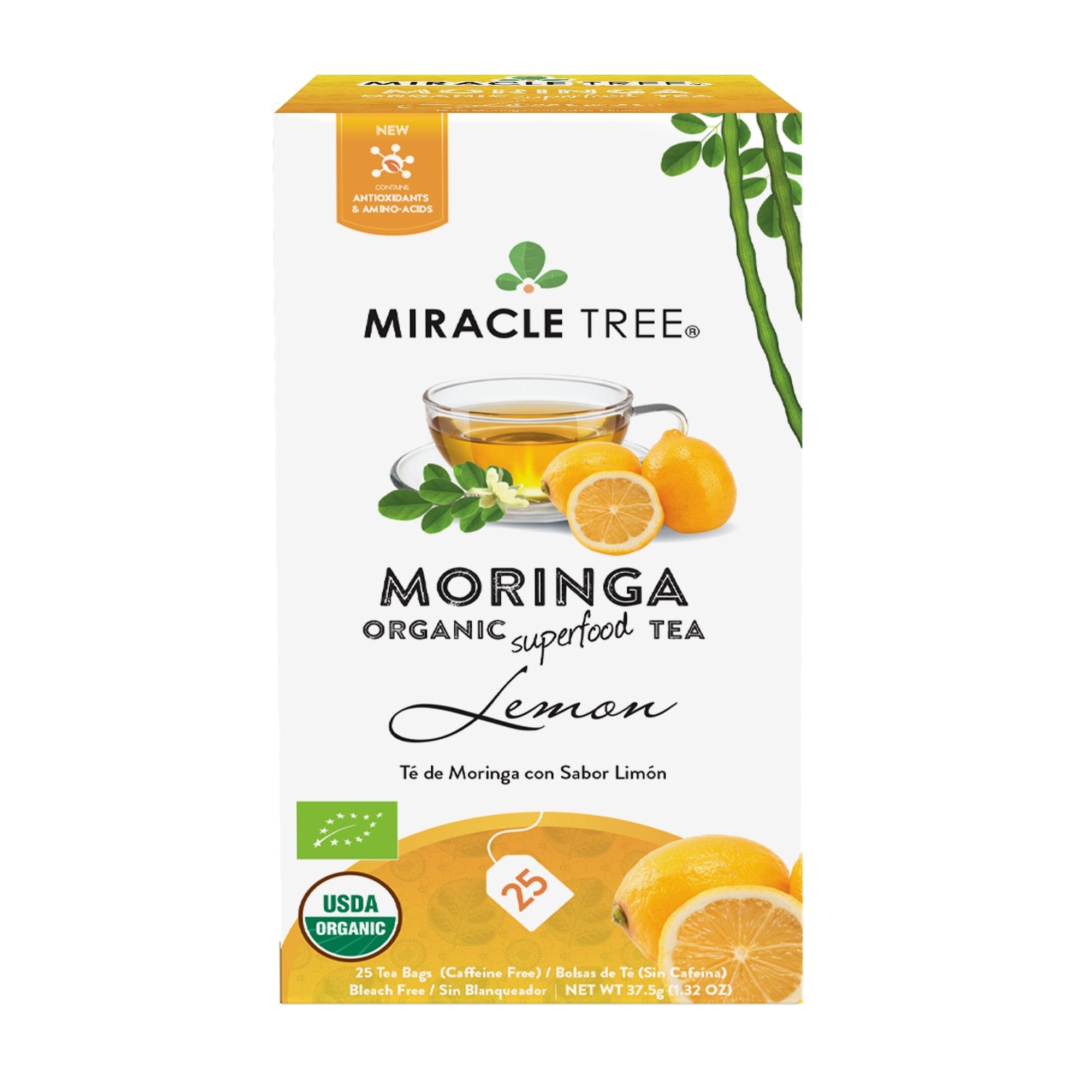 Organic Moringa Tea, Lemon by Miracle Tree