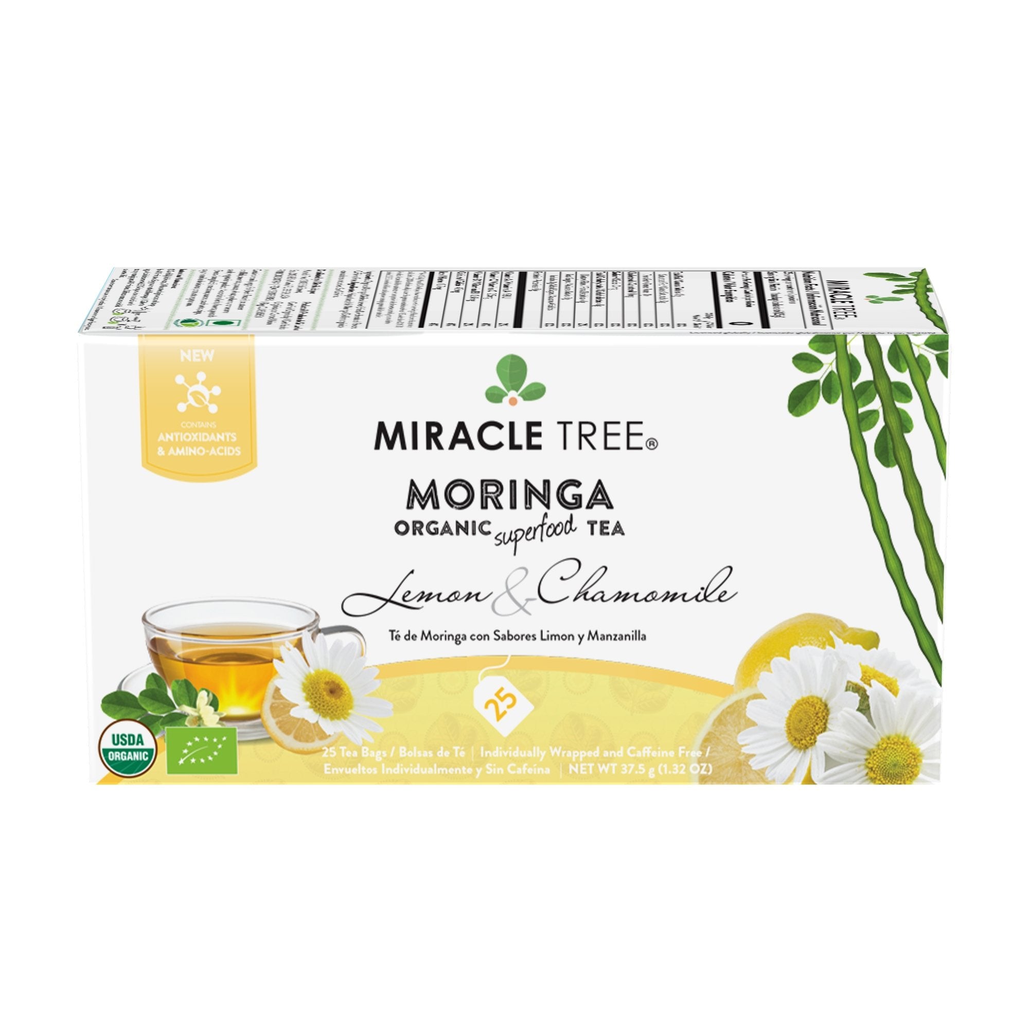 Organic Moringa Tea, Lemon & Chamomile by Miracle Tree